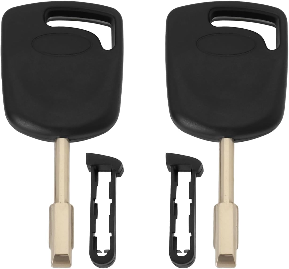 2Pcs FO21 Transponder Key Black Remote Key Blade Automobile Key Fob Blade Compatible with Ford Escort Fiesta Mondeo Transit image number 3