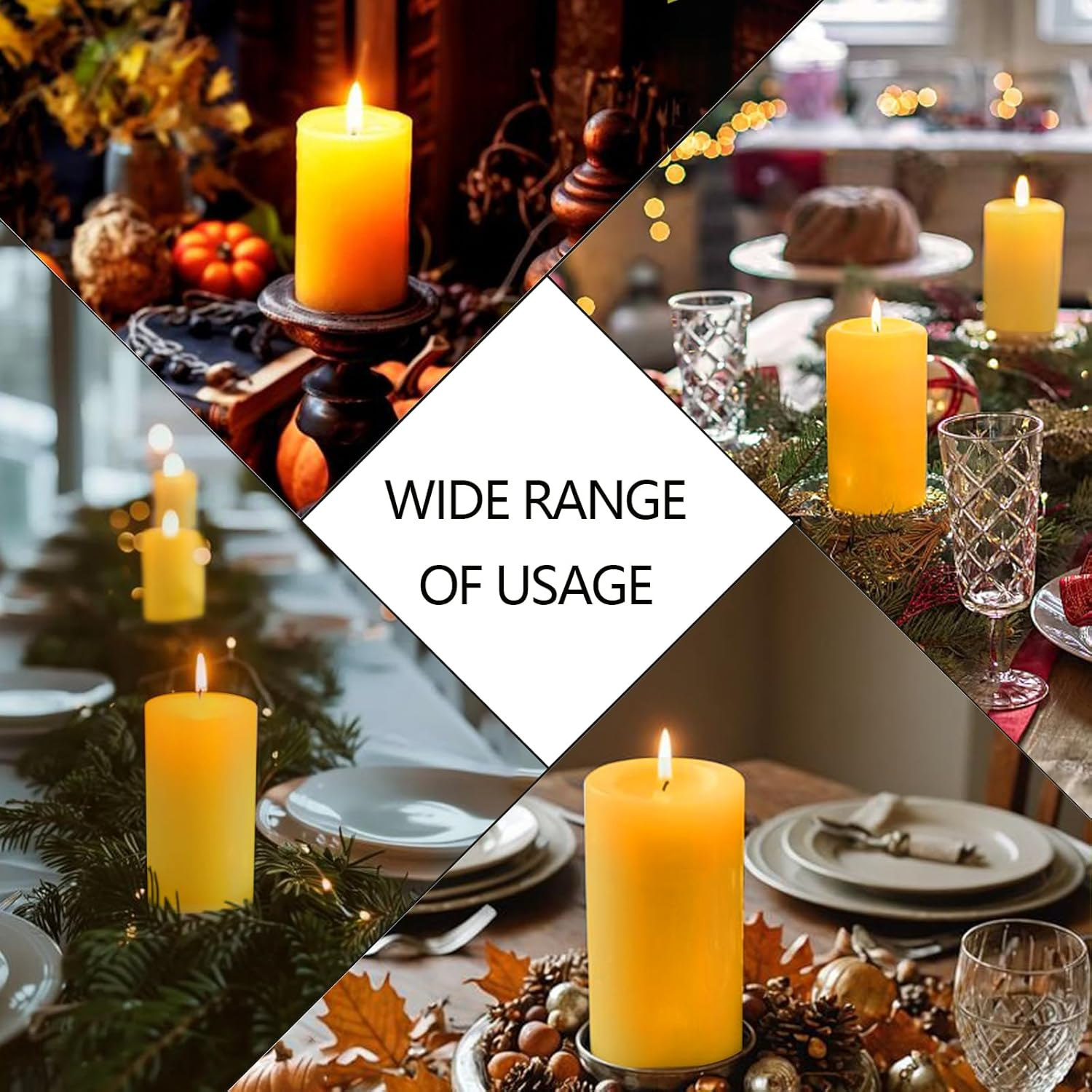 4 Packs Natural Beeswax Pillar Candles Bulk, 2"X4" Bees Wax Candles with Natural Scent, Large Pillar Candle Bulk 35Hour Burning Smokeless & Dripless Candles for Home Decor(4) image number 4