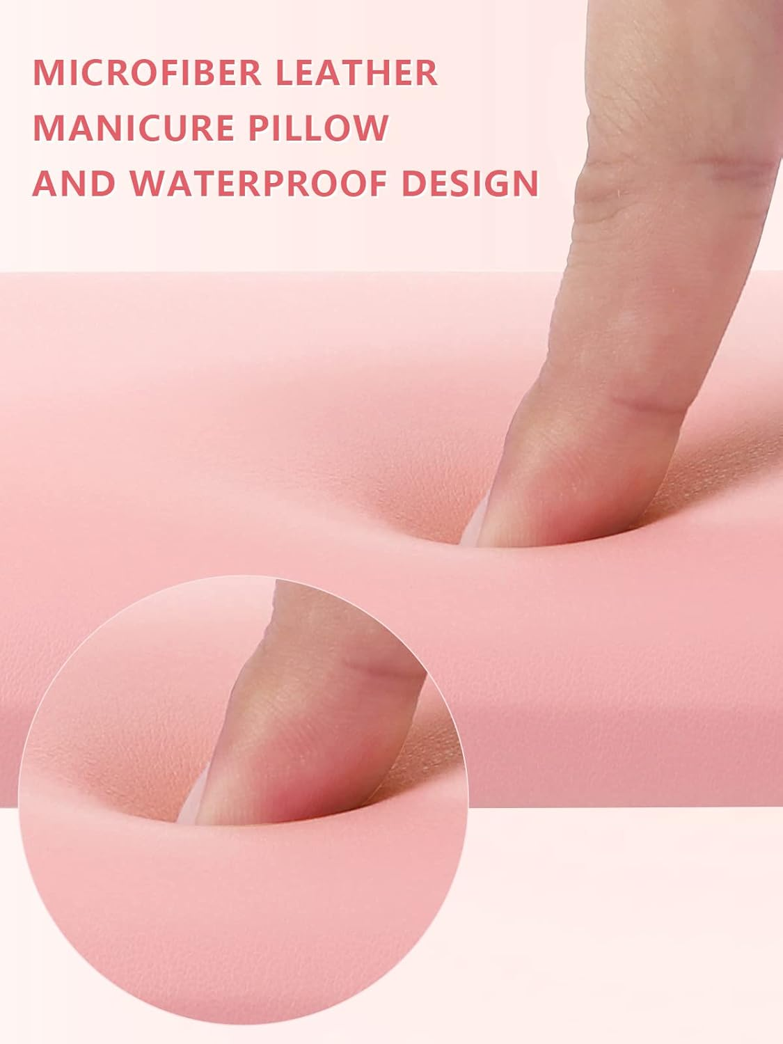 Big Arm Rest for Nails Cushion, Microfiber Leather Hand Rest for Nails Tech, Hand Rest Pillow for Nails Toenails, Detachable Nail Art Accessories Tool for Nails Tech (Pink) image number 2