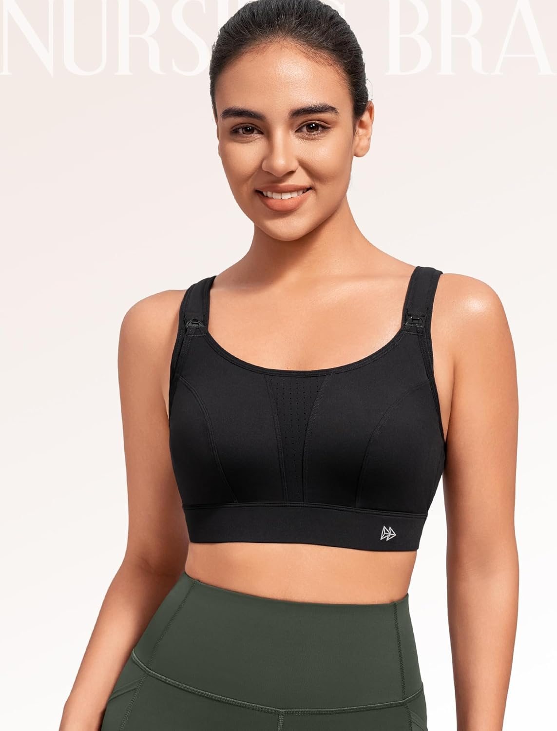 Yvette Nursing Sports Bras for Women Breastfeeding Light Medium Support Sports Bra for Prenancy Maternity Yoga image number 4