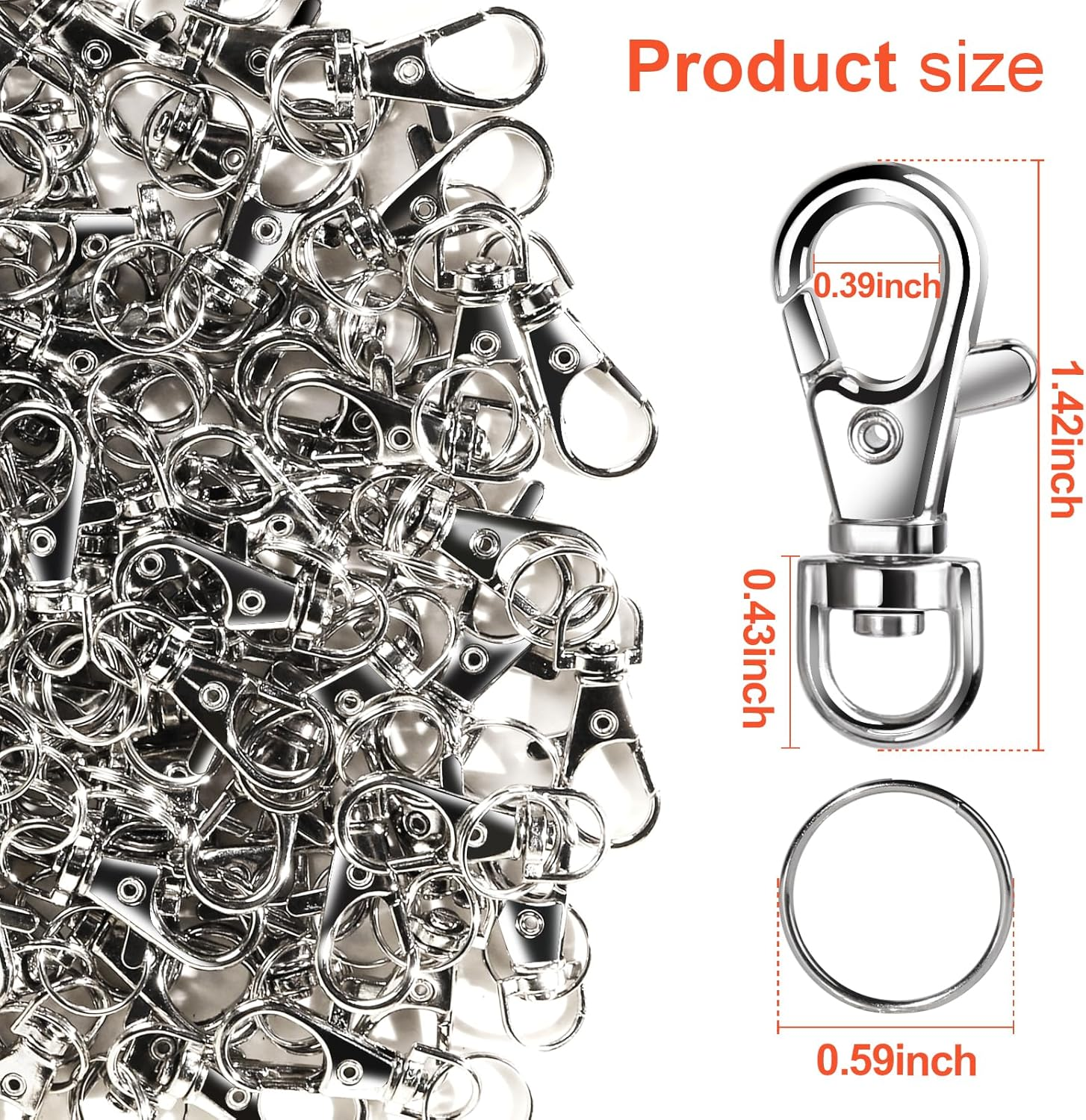 Metal Swivel Snap Hooks with Key Rings, Small Keychains for DIY Crafts
