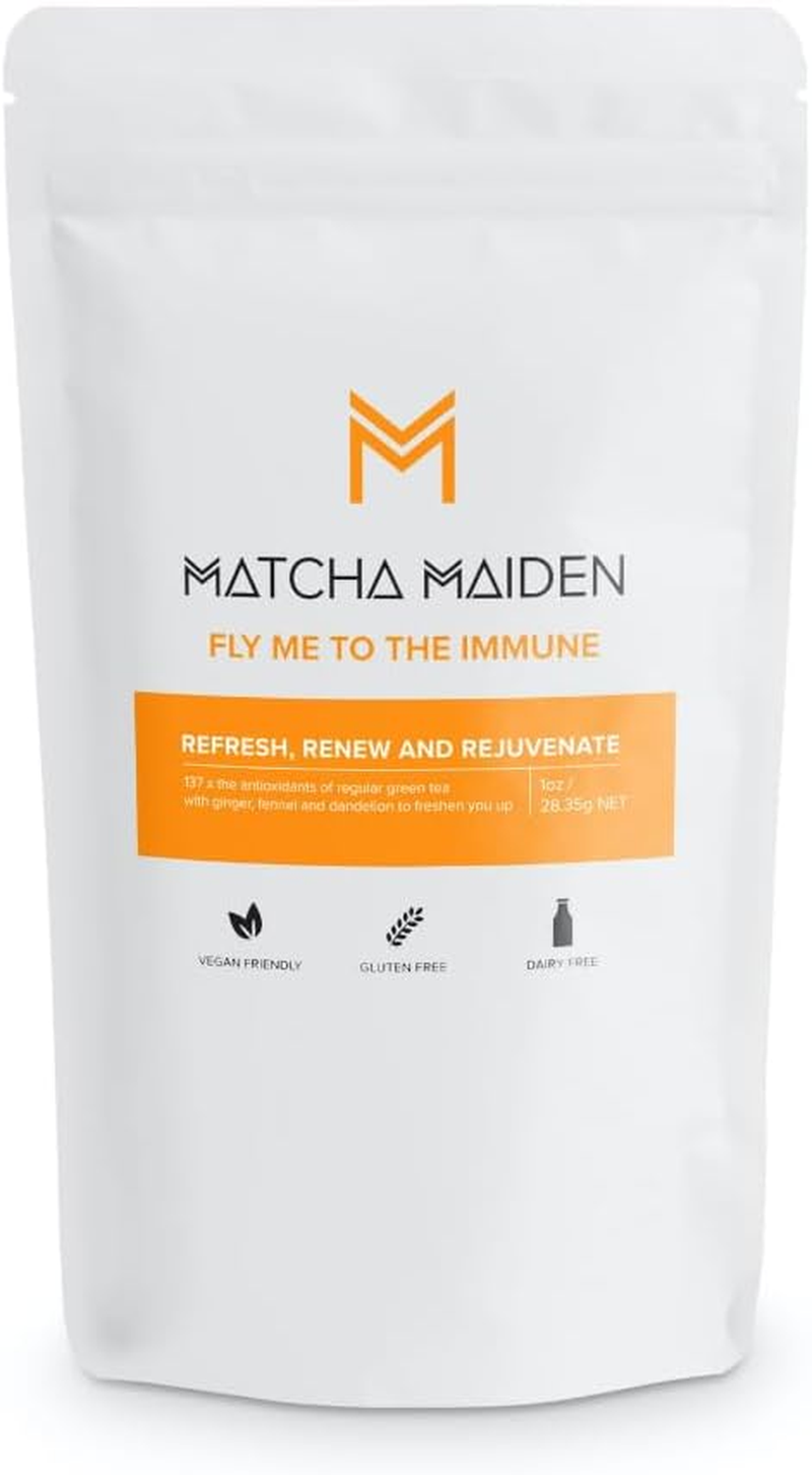 Matcha Maiden - Fly Me to the Immune - 28.35G. Organic Japanese Matcha Blend Including Peppermint, Ginger, Fennel Seed and Dandelion Root to Create a Delicious and Nutritious Matcha Tea image number 3