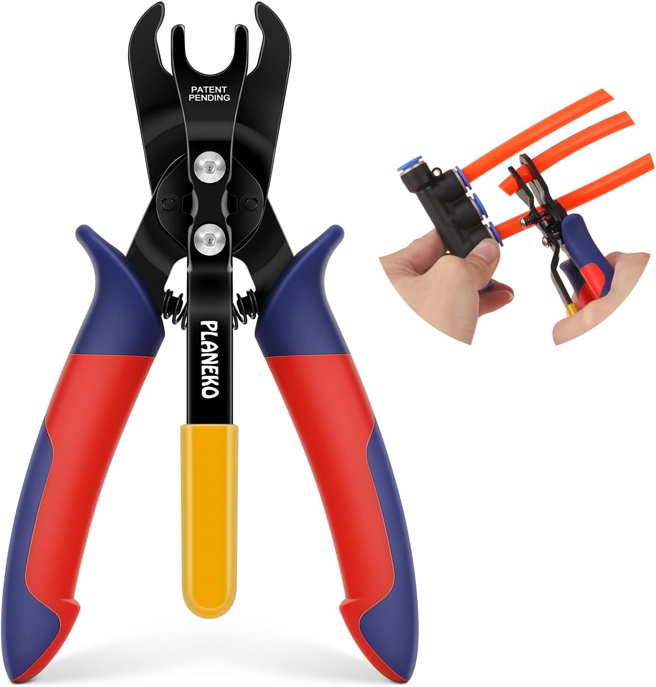 PLANEKO Air Line Pliers Push to Connect Fitting Disconnect Tool for 1/4" 5/16" Pneumatic Hose Quick Connect Fittings Removing Air Line Removal Tool Hose Release Pliers for 6Mm 8Mm Push Fit Connector image number 1