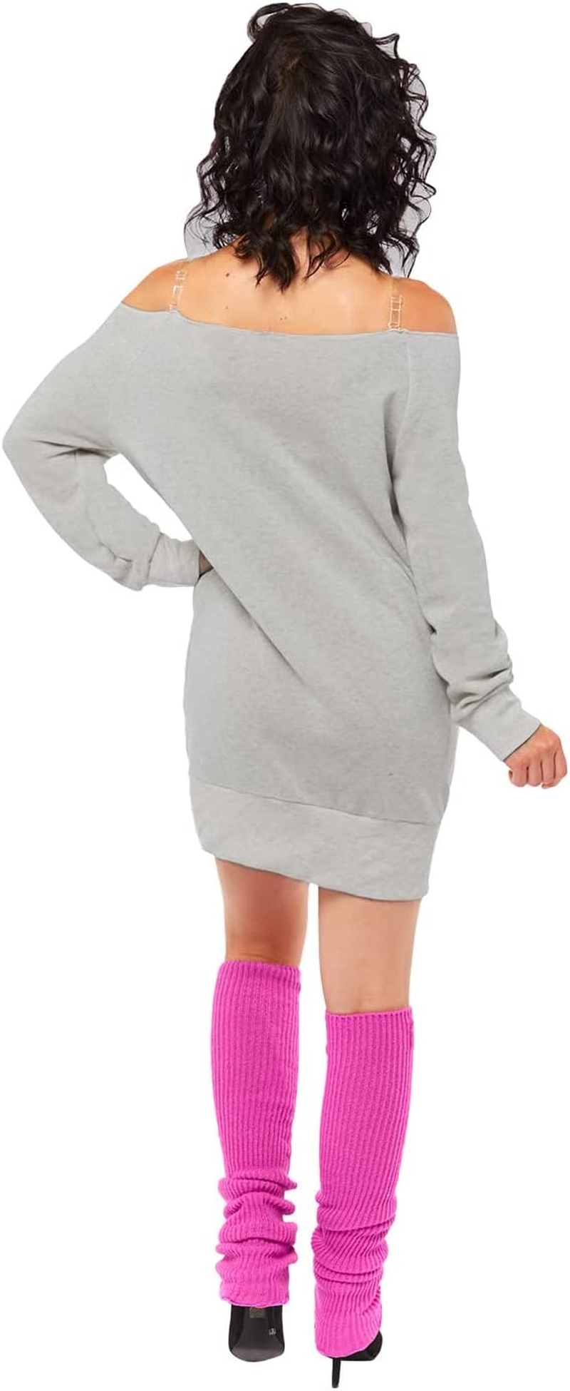 Amscan Women'S Flashdance Fancy Dress Costume, Grey/Pink, Size 16-18 image number 4