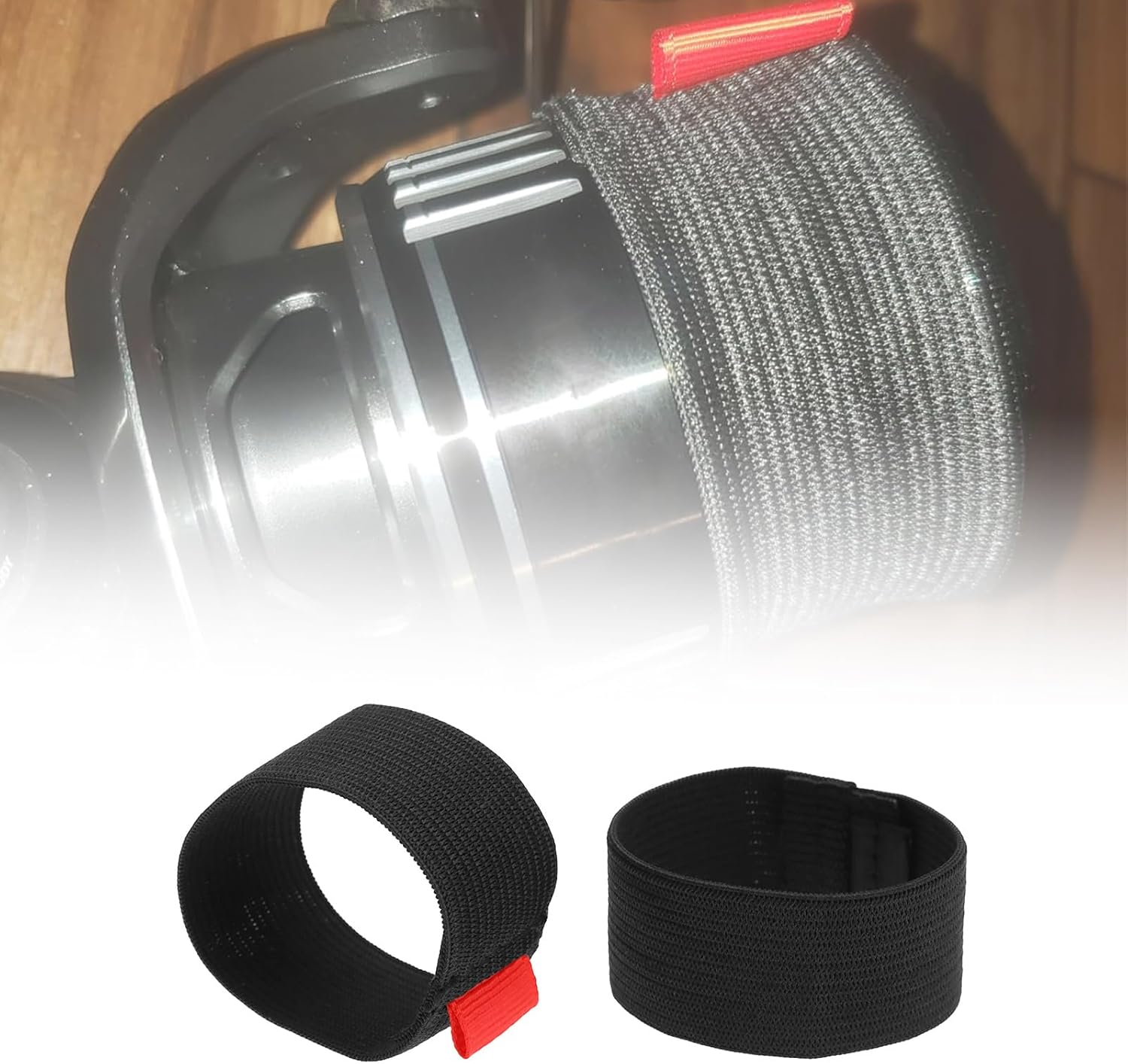 VGOL 4-Pack Fishing Reel Protective Straps Elastic Fishing Reel Straps with Reels Anti-Wear Fishing Gear Protective Accessories - M image number 4