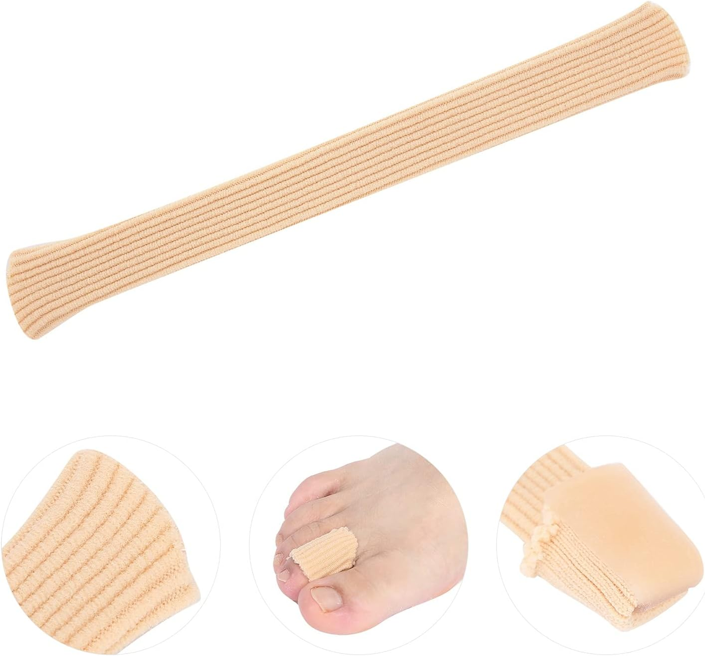 Toe Tube, Toe Sleeve Protectors, Sleeves Stress Pain Relief Portable Soft Elastic Toe Cover Protector Fiber Silicone Foam Toe Protectors Toe Tubes image number 6