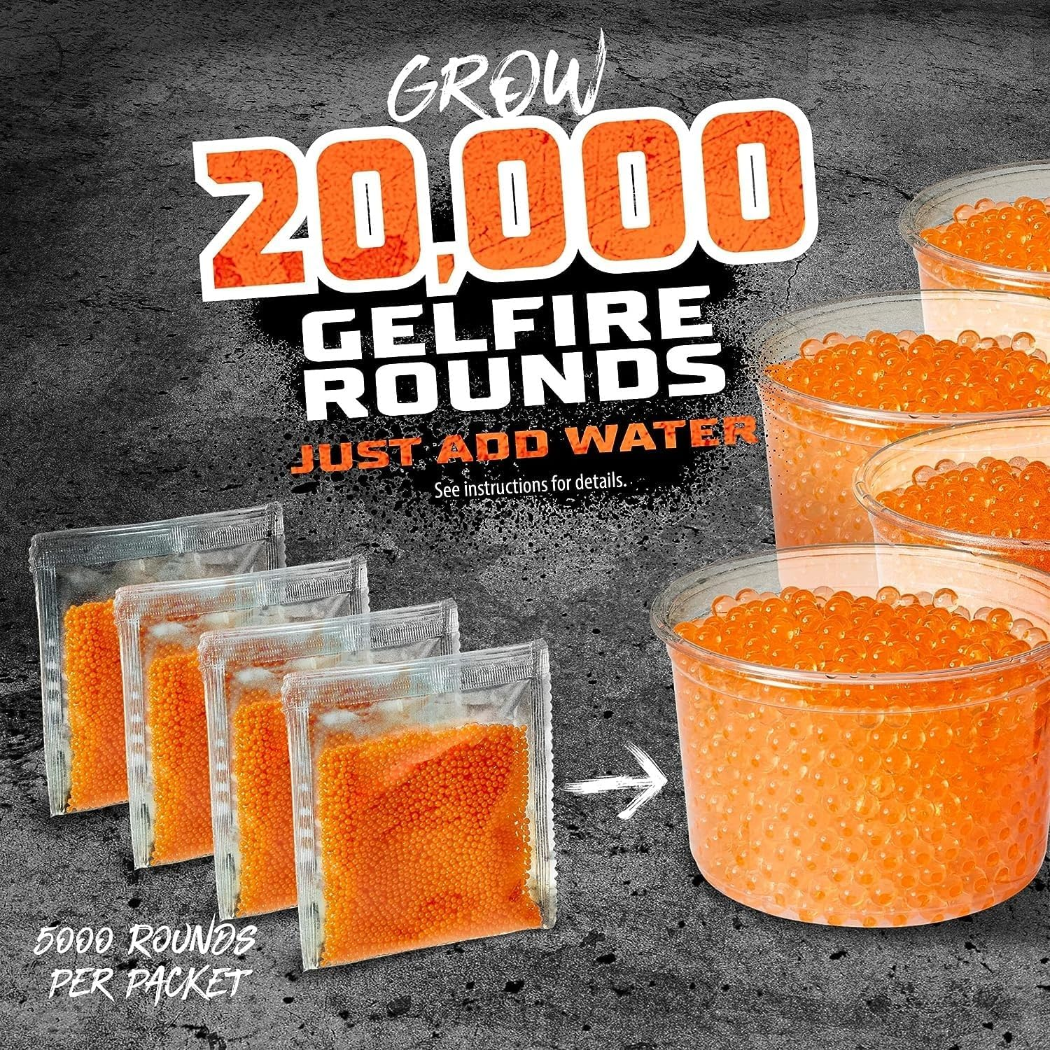 NERF Pro Gelfire Refill, 20,000 Dehydrated Gelfire Rounds, 1X 800 round Hopper, Use Pro Gelfire Blasters, Ages 14 & Up image number 1