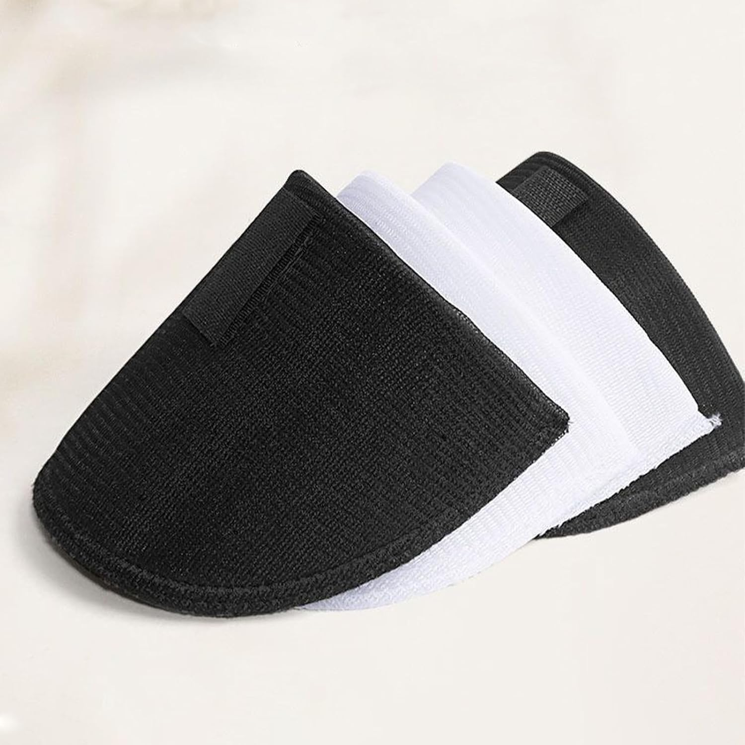 4 Pairs Set-In Shoulder Pads 1.5Cm Thickening - Premium Foam Padding for Women'S Blazer Suit & Jacket Sewing Supplies - Breathable Sponge Pads for Sloping/High/Low Shoulders (Black & White) image number 4