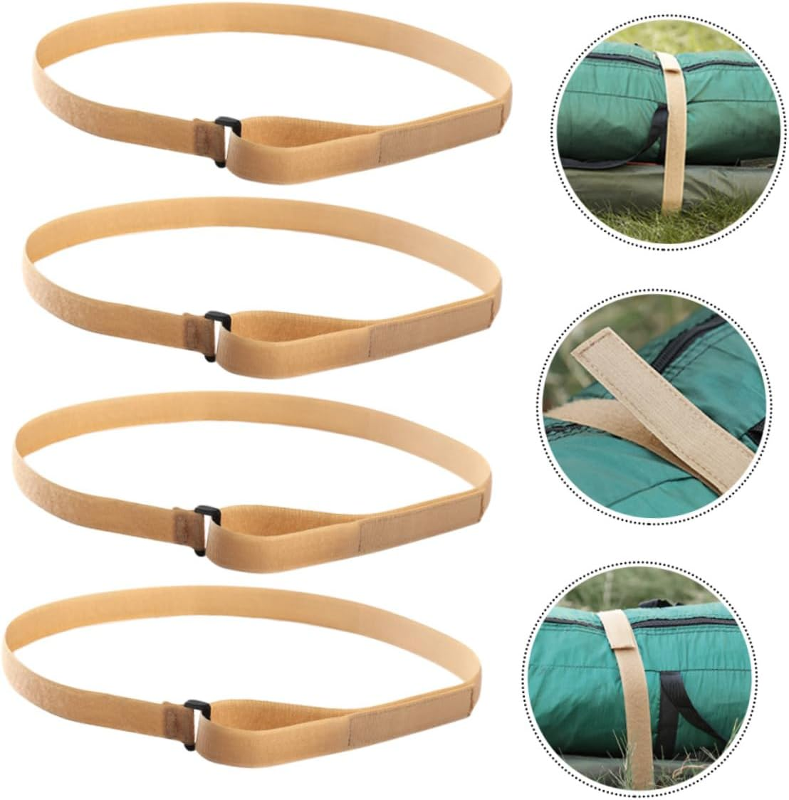 Veemoon 4Pairs Lashing Straps for Camping Adhesive Luggage Ropes Binding Belts Adhesive Buckle Belts Outdoor Storage image number 3