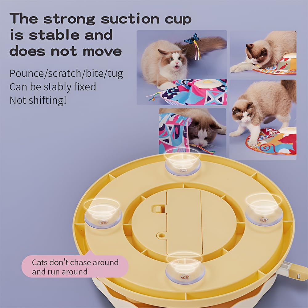 Cat Interactive Toys Intellisense 3-In-1 Rechargeable Motion Activated for Indoor Cats, Long Lifetime Motor Cat Chasing Toy for Exercise/Moving Butterfly/Feather Wand image number 1