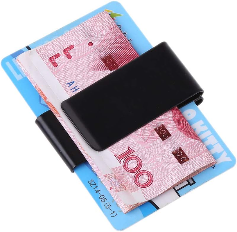 [Xinsheinelry] Stainless Steel Double Sided Money Clip Wallet Wallet Credit Card ID Holder Neck Leather Jewelry Clear Girls Transparent Wallet Keychain image number 5