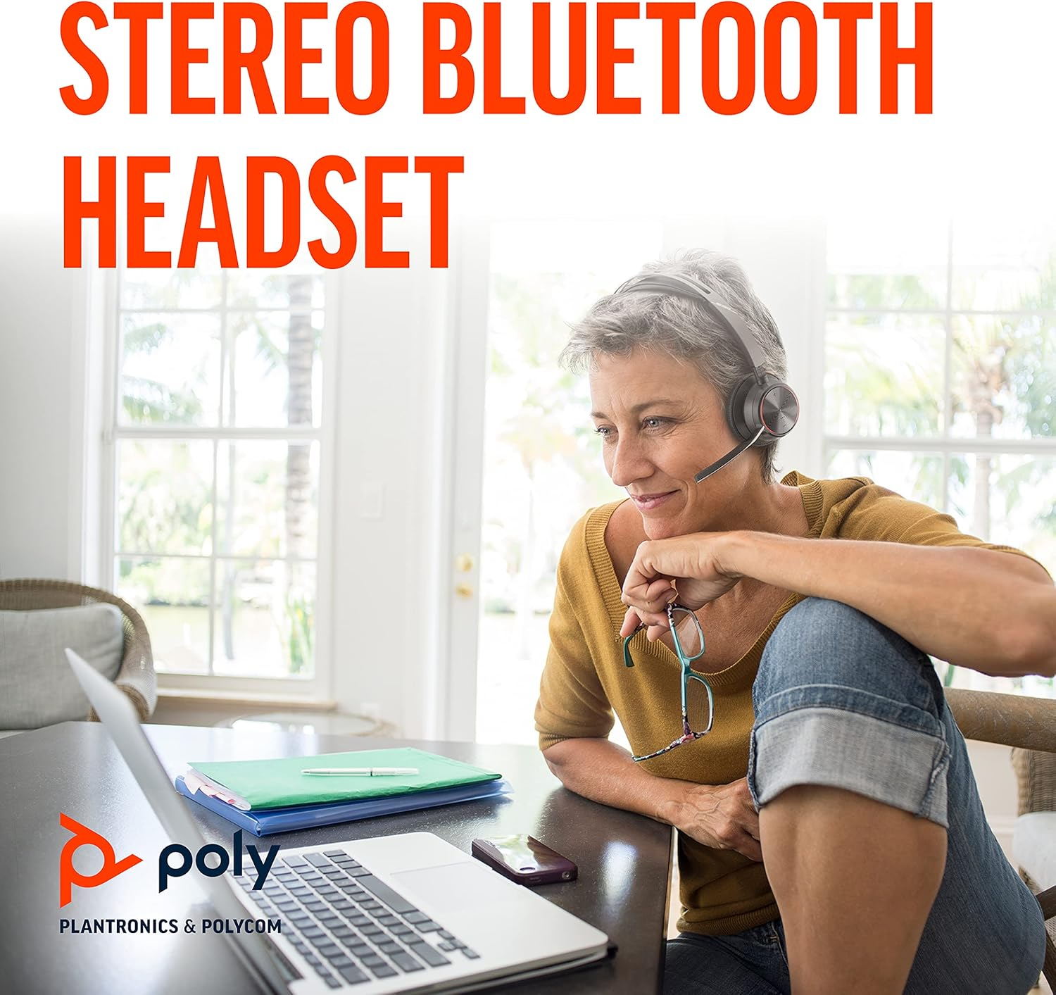 Poly - Voyager Focus 2 UC USB-A Headset (Plantronics) - Bluetooth Dual-Ear (Stereo) Headset with Boom Mic - USB-A Pc/Mac Compatible - Active Noise Canceling - Works with Teams (Certified), Zoom & More, Black, Standard image number 2