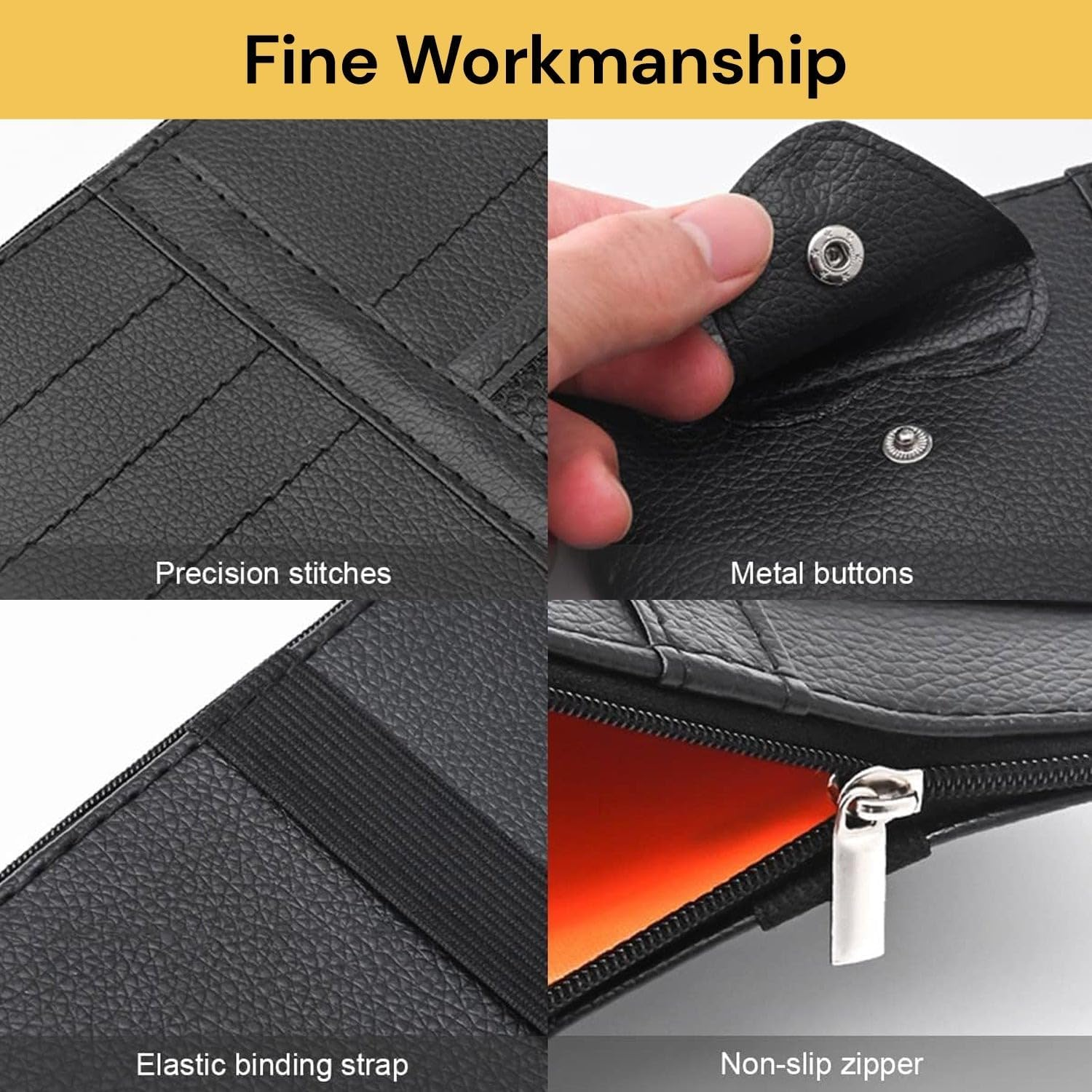 EZONEDEAL Car Sun Visor Organizer, Auto Interior Accessories Pocket Organizer - Car SUV Truck Organizer and Storage Pouch Holder, with Multi-Pocket Net Zipper - Car Visor Organizer (1Pcs) image number 1