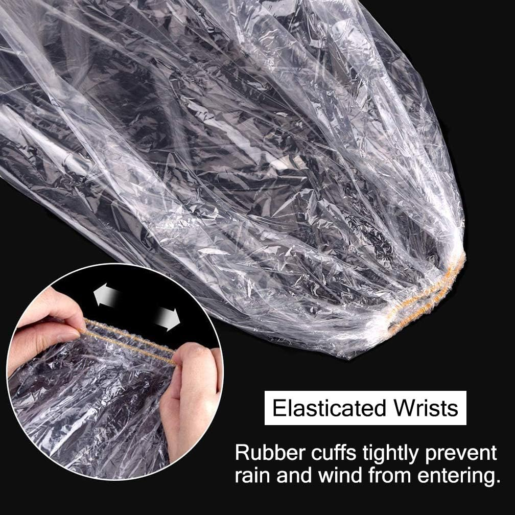 Roctee 10 Pack Rain Ponchos with Drawstring Hood, Emergency Disposable Rain Ponchos Family Pack for Adult Men and Women image number 5