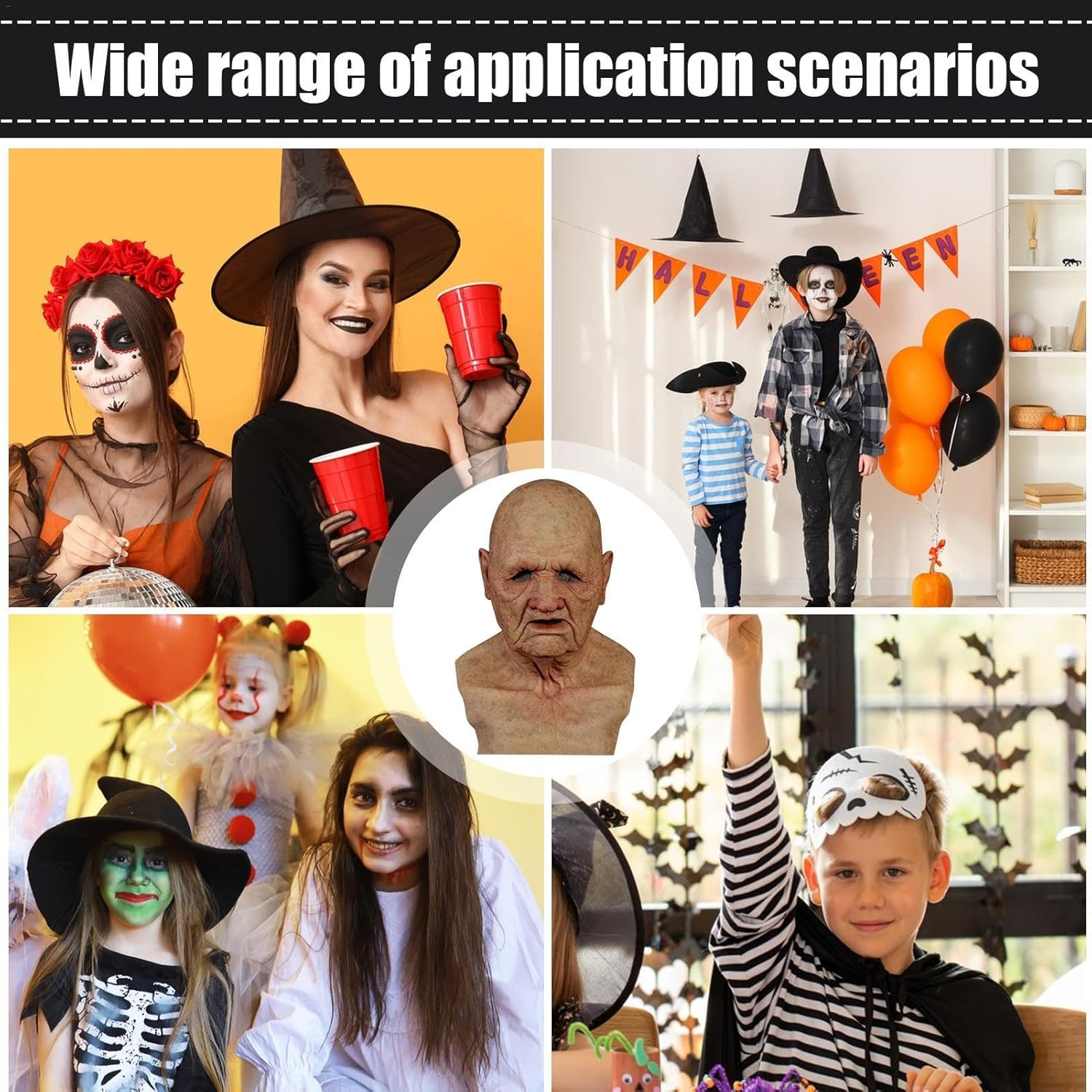 Old Man Face Cover, Latex Halloween Masque, Realistic Costume Masque, Cosplay Headgear, Halloween Party Props, Aged Skin Masque, Creepy Old Man Costume, Realistic Facial Masque image number 6