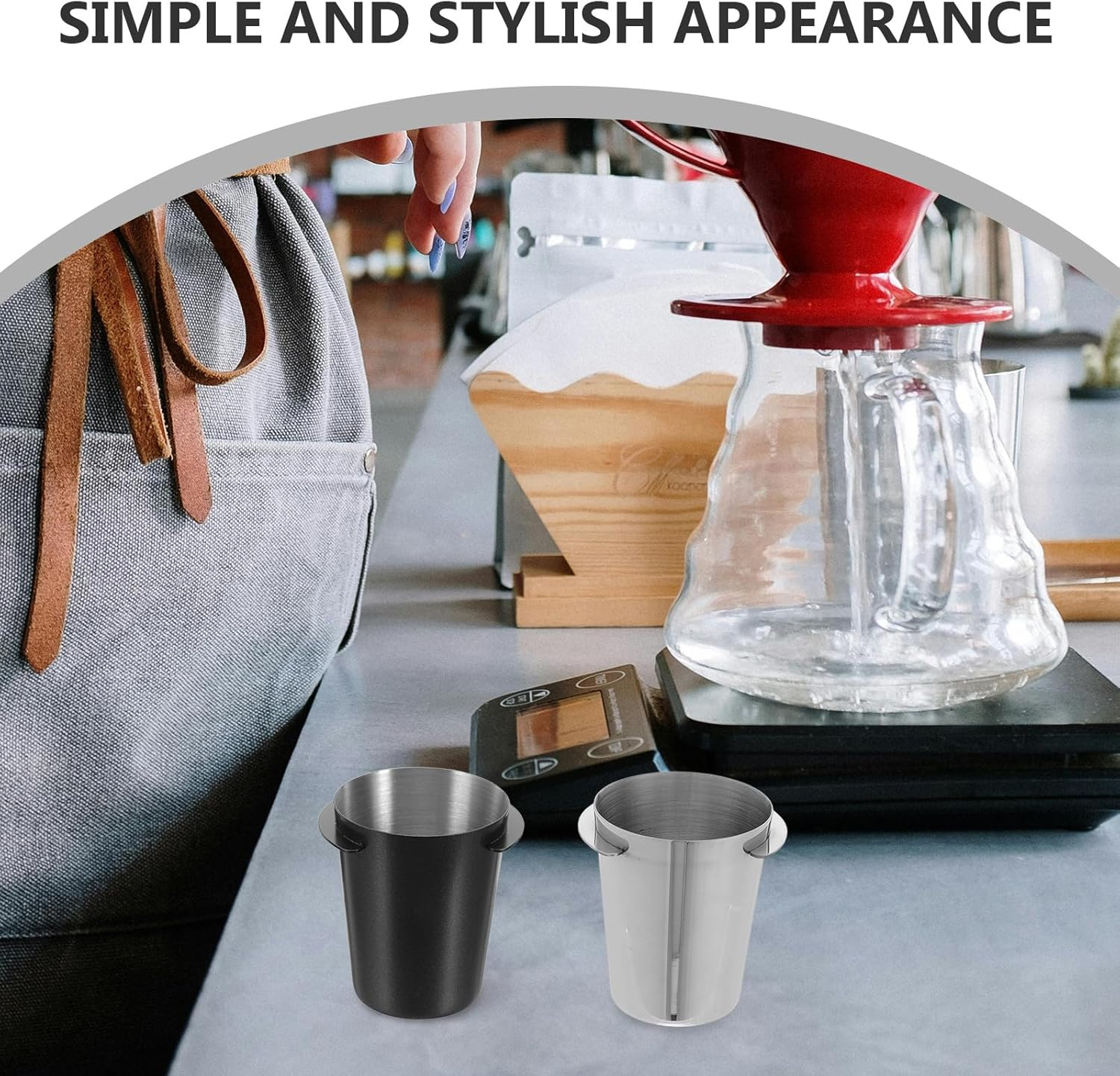 COOLHIYA 2Pcs Coffee Dosing Cup 58Mm- Stainless Steel Espresso Machine Dosing Cup - Mug Coffee Powder Feeder Part for Milk Tea Home Shops 58Mm image number 3