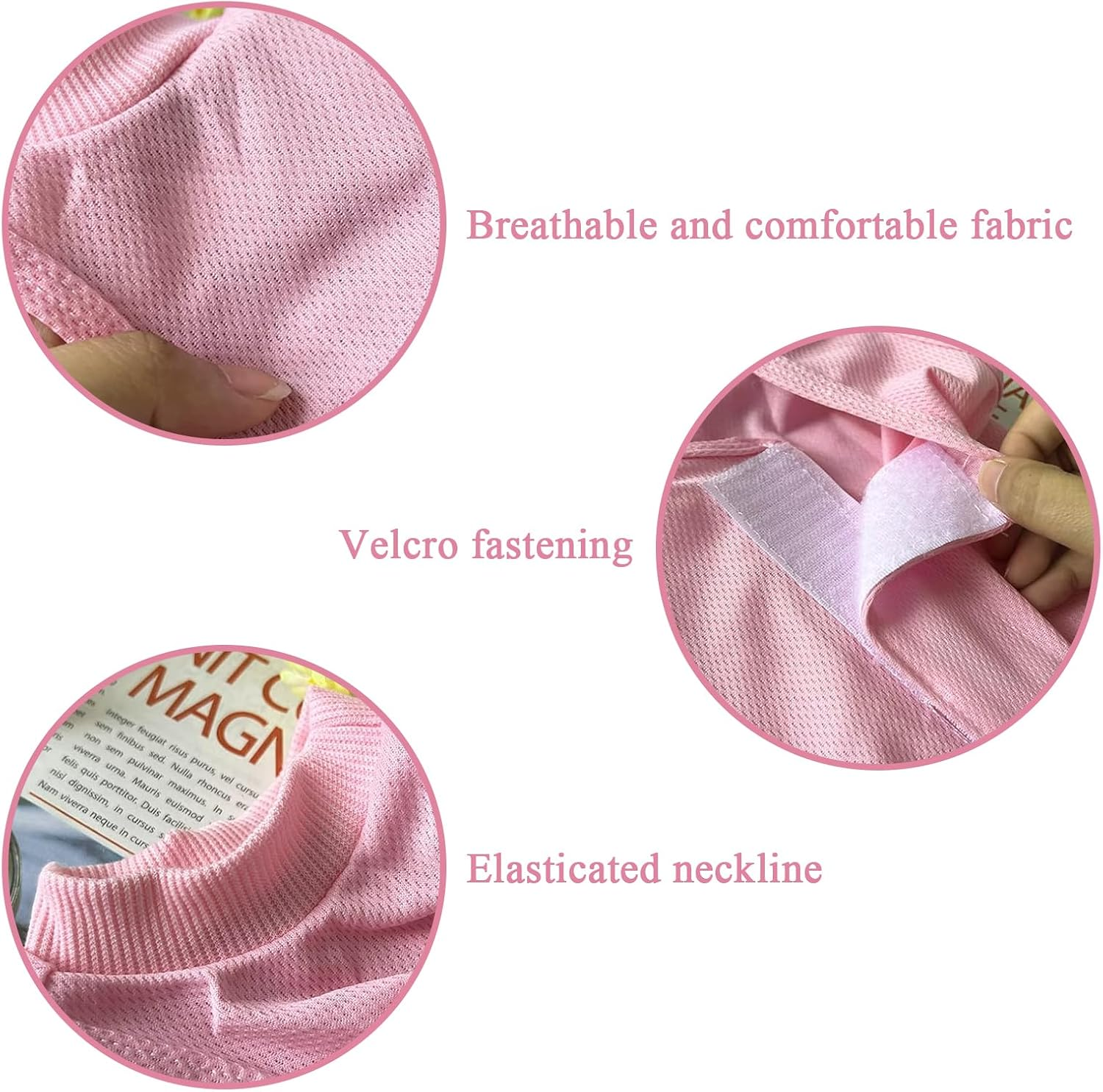 Recovery Suit for Cats Pets Protection Clothing Weaning Leak Protection Suit Recovery Suit E-Collar Alternative Cat Abdominal Wounds Prevent Licking for Cats Dogs (M, Pink) image number 3