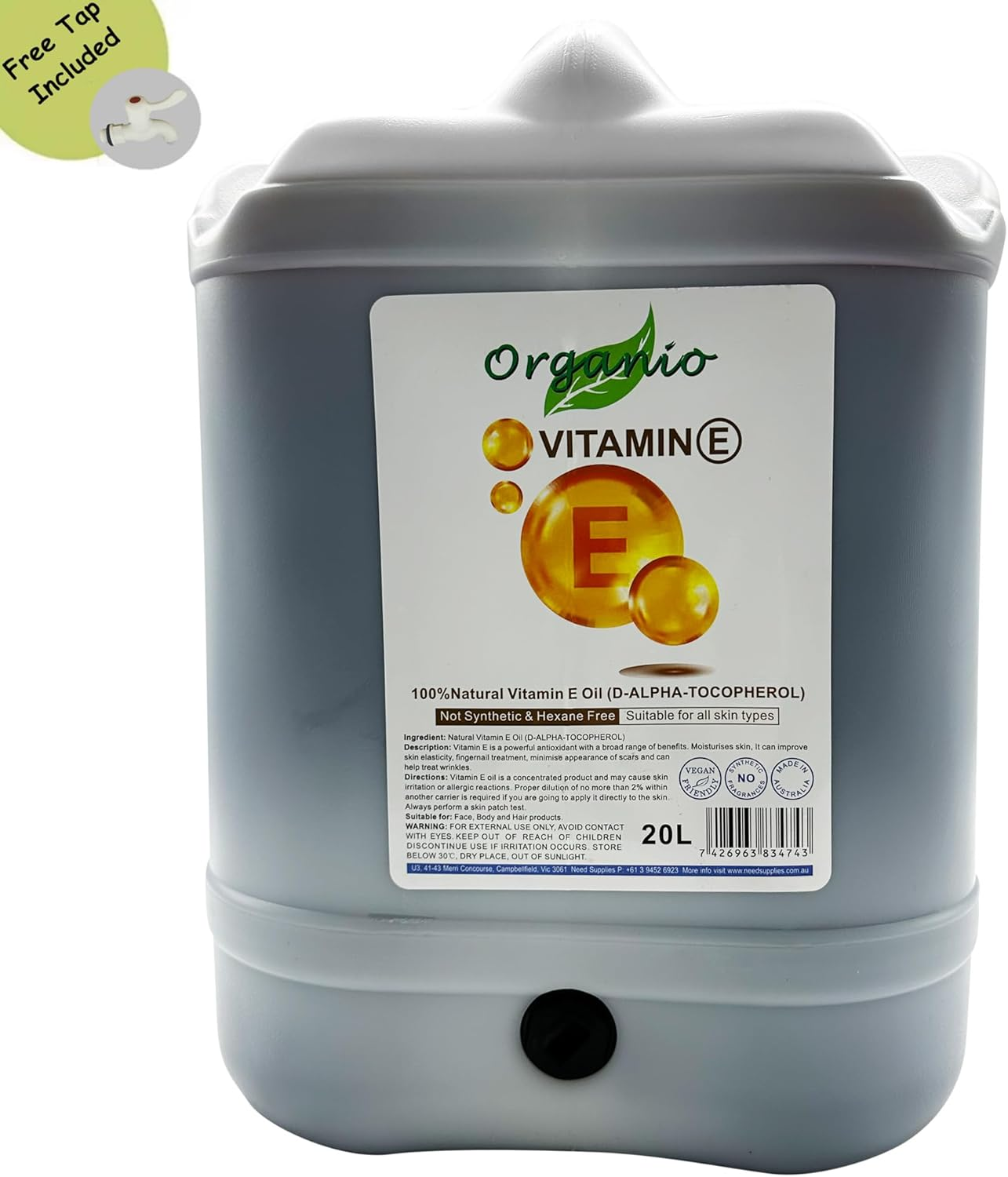 Natural Vitamin E Oil 100% Pure - (87% D-Alpha Tocopherol) Very Thick Oil (100Ml, without Pump)