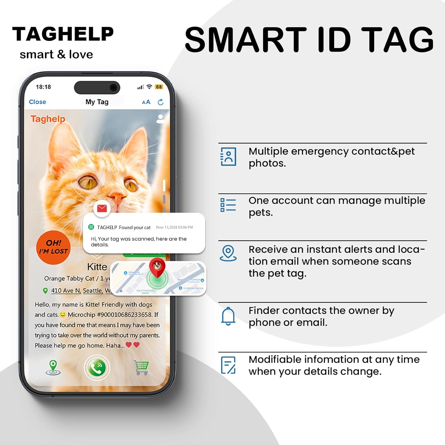 Stars and Moon Airtag Cat Collar with Airtag Holder,Air Tag Cat Collar for Apple. Solid & Safe, Pet Collar, Breakaway Cat Collar, QR Code Cat ID Tags - Pet Online Profile(Blue) image number 7