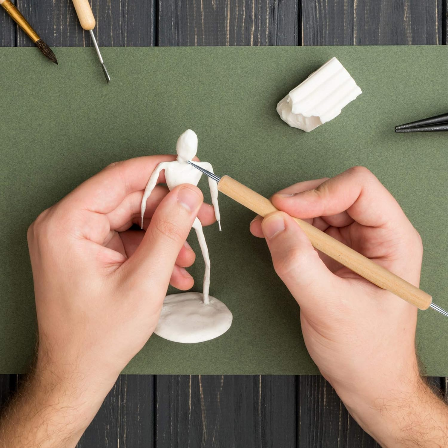 Polymer Clay Tools, 25 Pcs Clay Sculpting Tools, Ball Stylus Dotting Tools, Modeling Clay Tools Set, Ceramic Tools, Pottery Carving Tool with a Storage Bag for Engraving, Embossing, Shaping image number 6