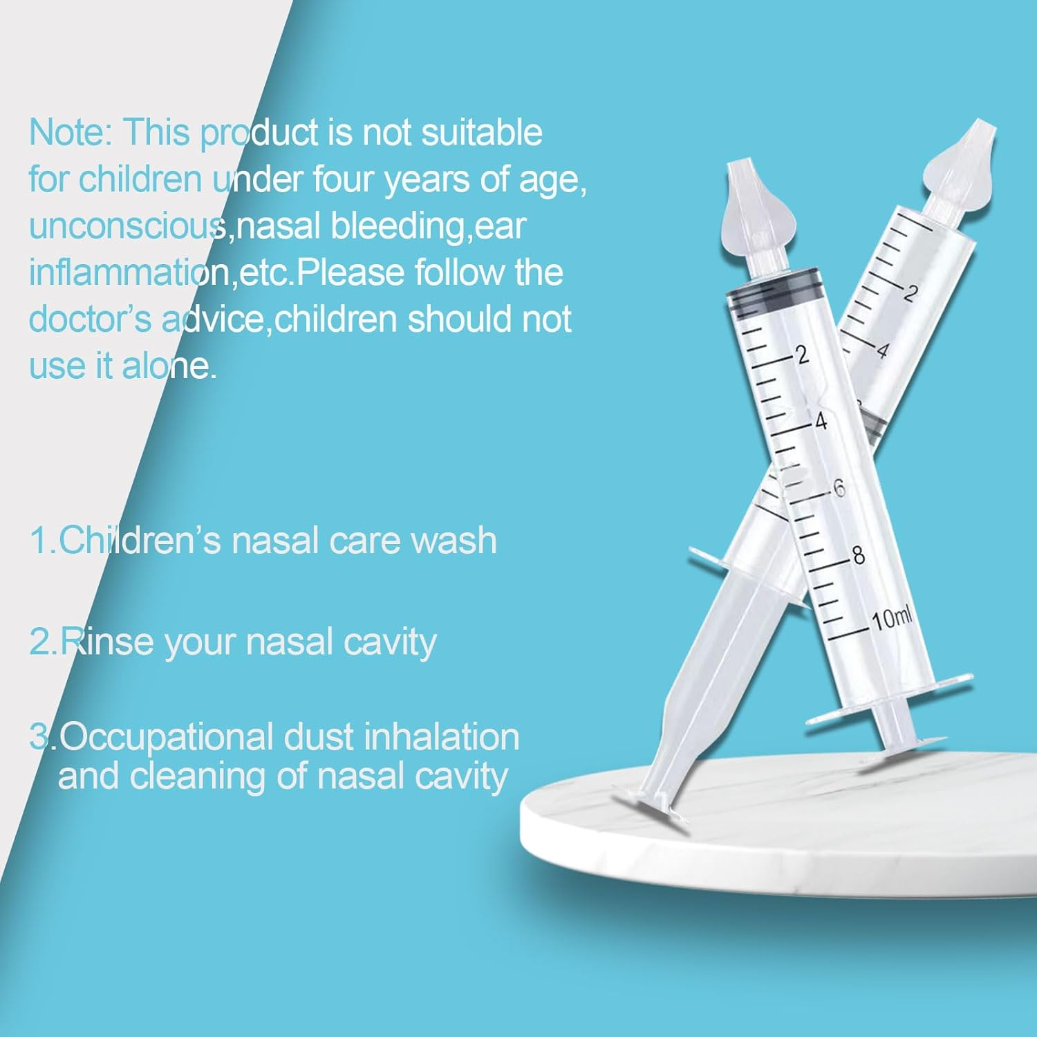 Nasal Aspirator, Baby Nasal Syringe, Portable Baby Nose 10Mlsaline Nasal Spray, Safe and Comfortable Nasal Douche, Professional Syringe for Baby Nasal Irrigator