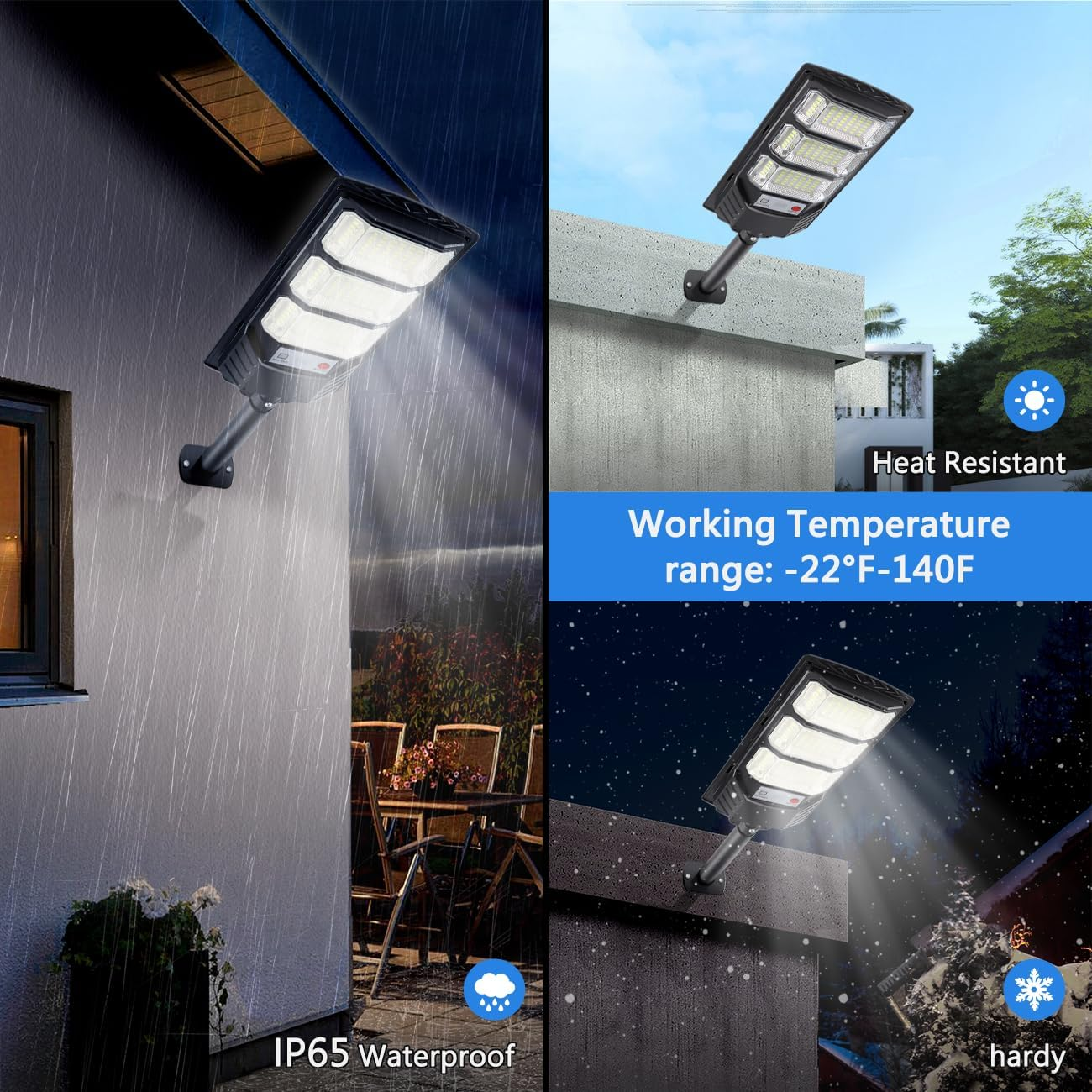 Solar Lights Outdoor Waterproof, 8500K Solar Street Lights Outdoor, LED Dusk to Dawn Solar Flood Light with Motion Sensor and Remote Control, Solar Security Lights for Parking Driveway Lot 2-Pack image number 5