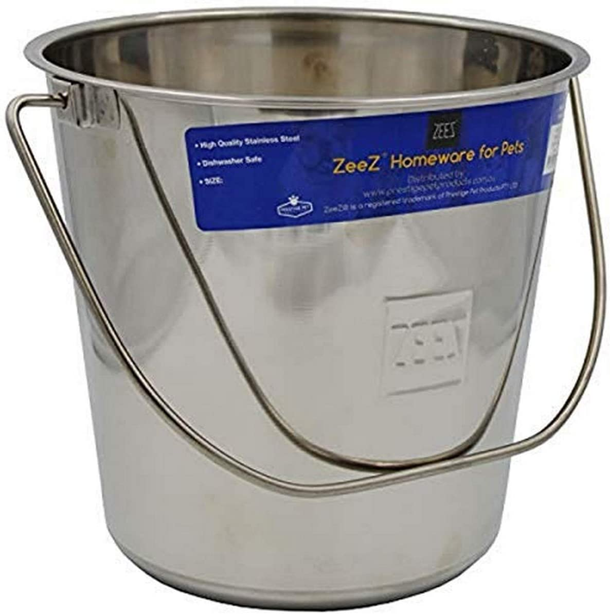 ZEEZ SS round Bucket Pail 15.5L, , Stainlee Steel