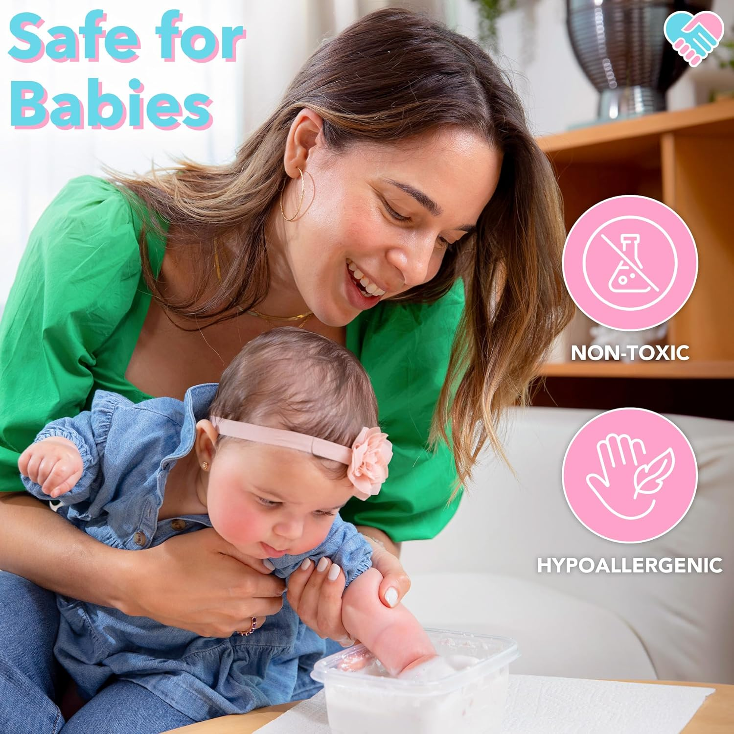 Luna Bean Baby Footprint & Hand Casting Kit &ndash; Premium Newborn Infant Keepsake - New Mom Gifts, Baby Shower Gifts for Girls and Boys image number 4