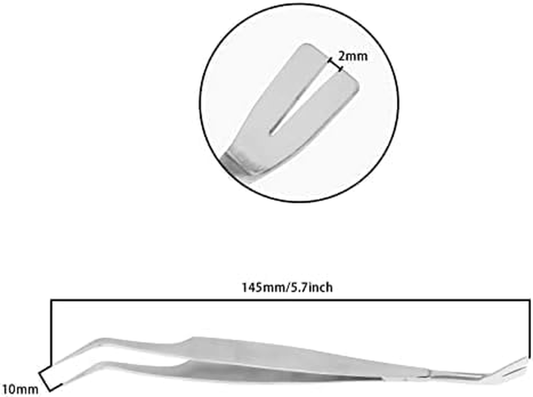 2 Pcs Stainless Steel Tick Tweezers,Tick Removal Tool Set for Pet Skin Protection, Silver
