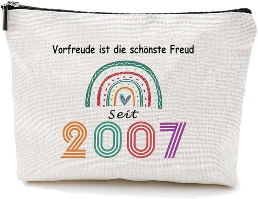 Reversible Printed Rainbow Makeup Bag Waterproof,-&ldquo;Anticipation Is the Most Beautiful Joy&rdquo;-Best Gifts for Women 40Th Birthday