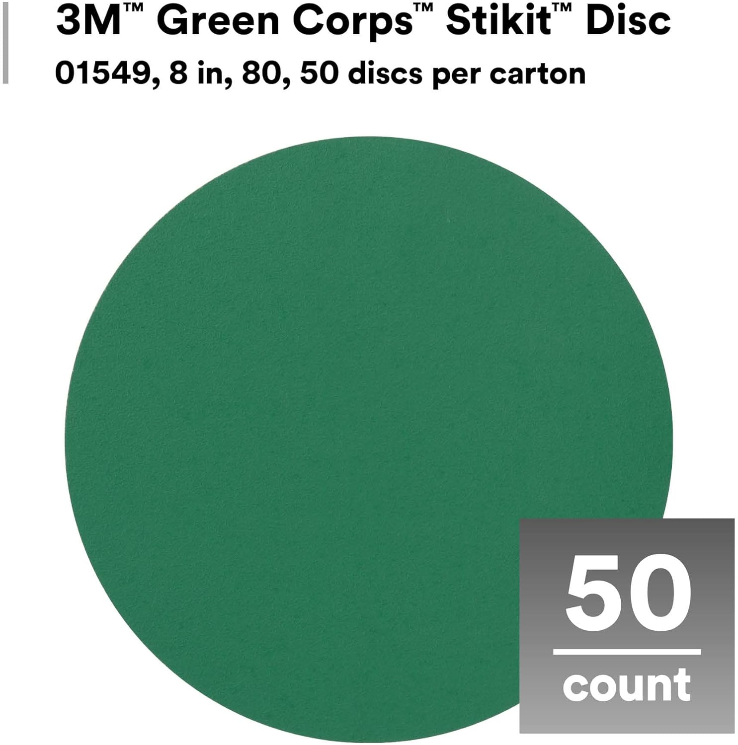 3M 01549 Green Corps Stikit 8" 80D Grit Production Disc image number 2