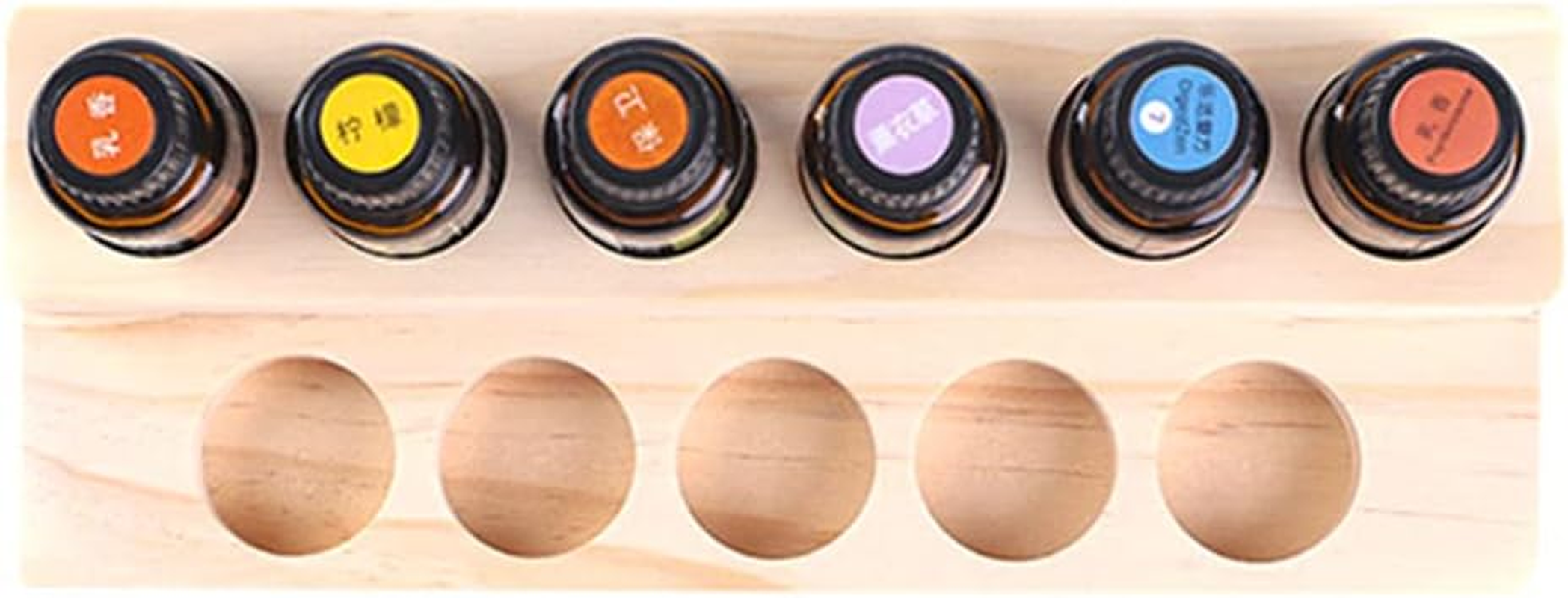 2 Tiers 11 Slots Oil Display Rack, Wooden Exquisite Stands Shelf Nail Polish Storage Organiser Aromatherapy Bottles Presentation Shelf image number 5