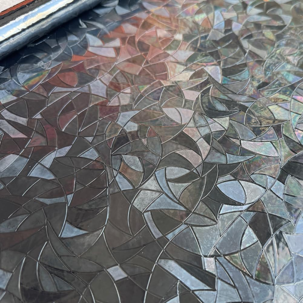 100% Light Blocking Blackout 3D Prism Privacy Window Film Room Darkening Glass Door Tint,Rainbow Effect Static Cling Heat Control anti UV for Home and Office,35 Inches by 78.7 Inches image number 5