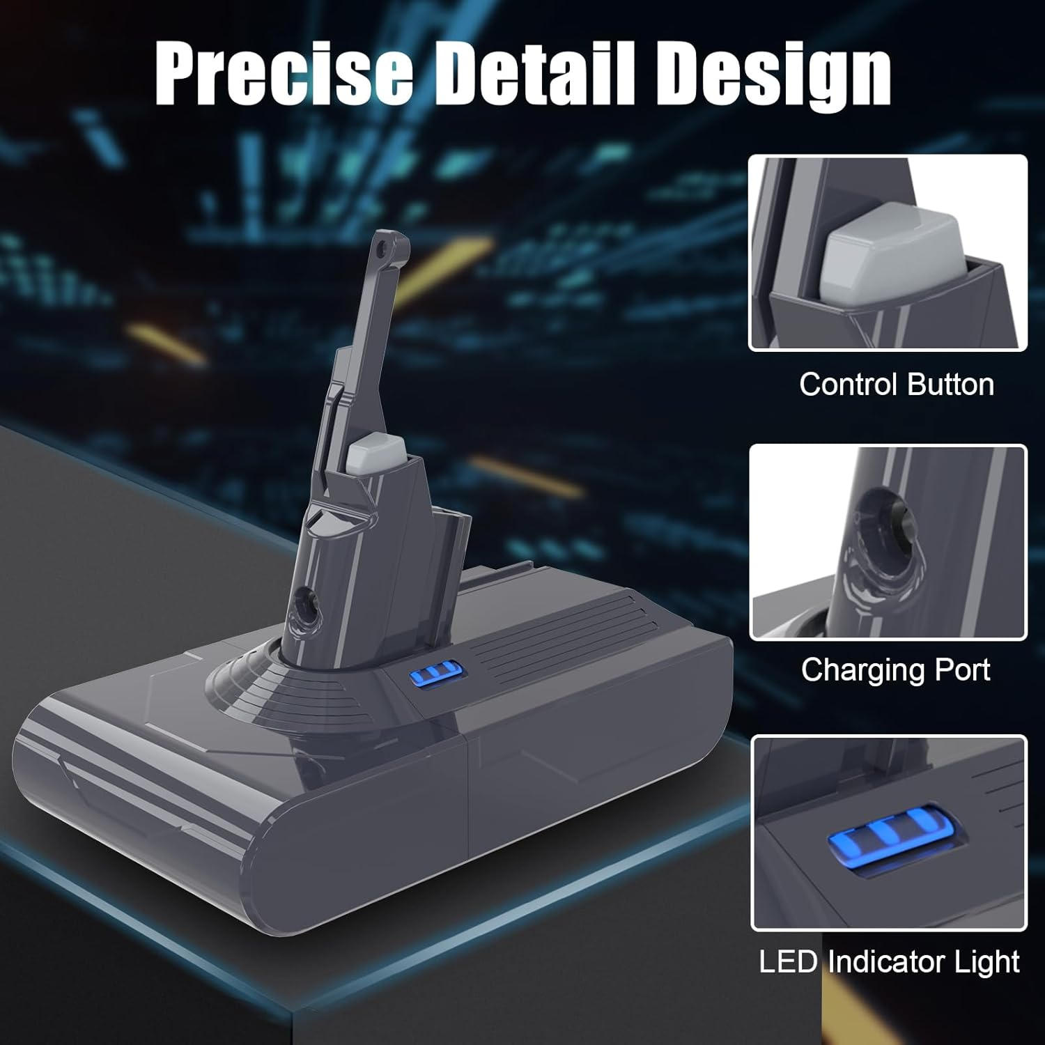 KUNLUN V8 Replacement Battery 21.6 V, Compatible for V8 SV10 Animal Absolute Motorhead Fluffy Cord-Free Handheld Cordless Vacuum Cleaner with 2 Filters + Brush + Screws, 4500 Mah image number 5