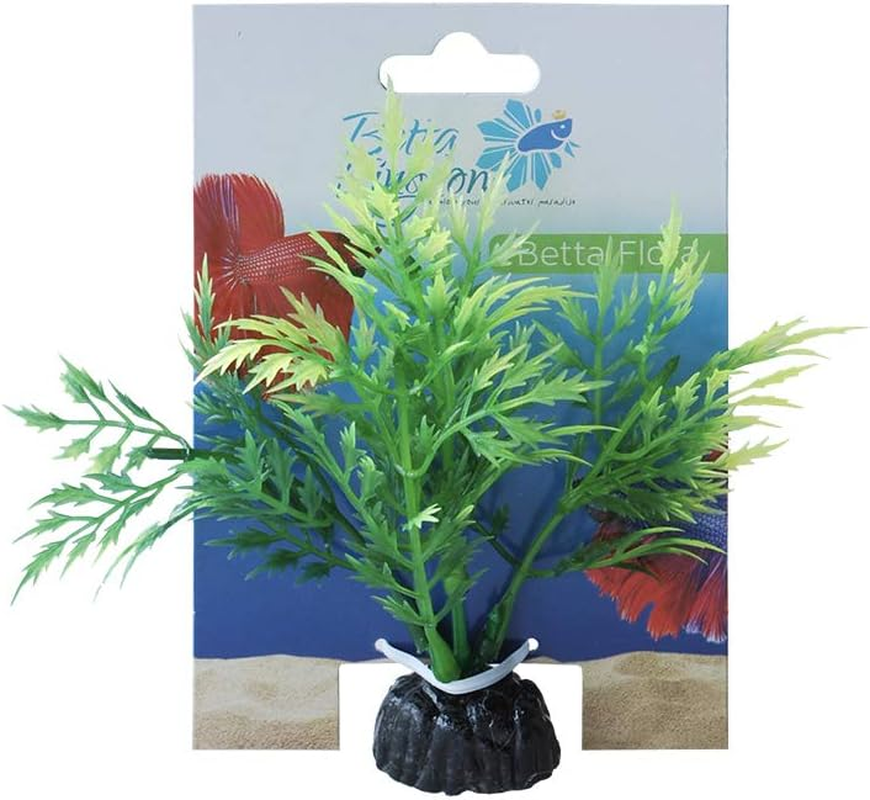 Betta Kingdom Betta Flora Design Plant, Green/Yellow - Adds Colour & Hiding Spots for Fish, Non-Toxic, 11Cm Height, Fish Tank Ornaments, Aquarium Plant