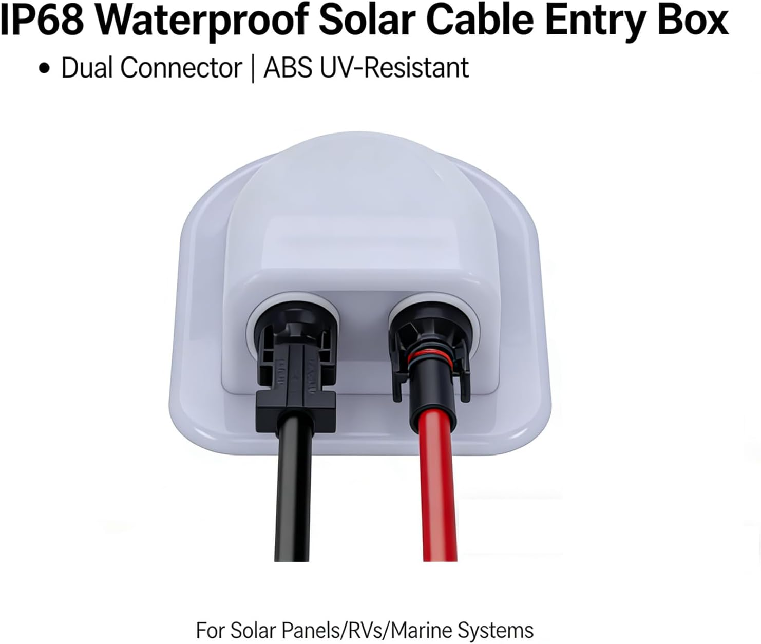 ABS Double Solar Cable Entry Gland, Waterproof Connector for RV Campervan Boat & Off-Grid Solar Panel Projects(White) image number 2