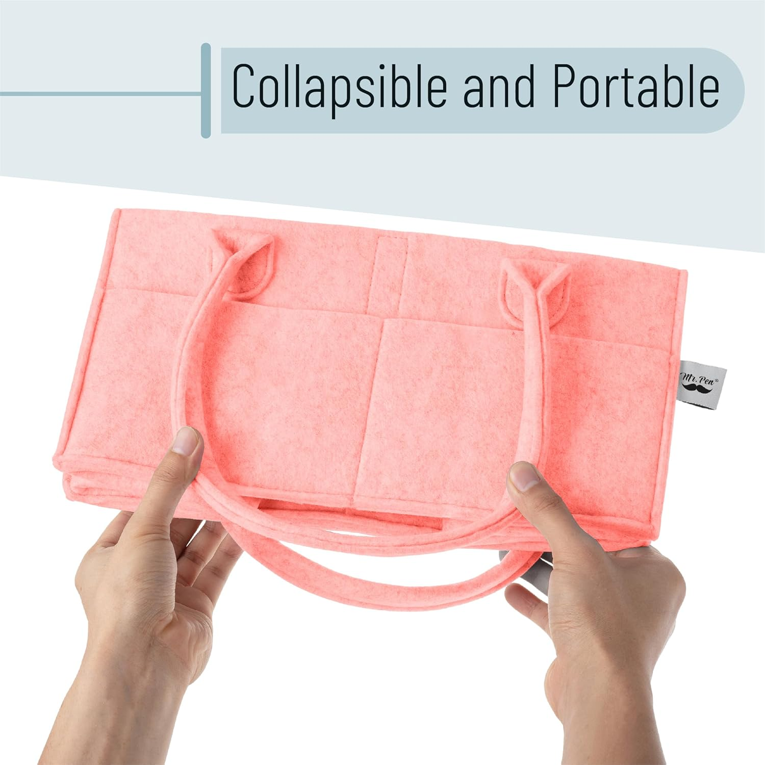 Mr. Pen- Baby Diaper Caddy Organizer, Car Caddy, Portable Organizer for Changing Table, Nursery, Pink Color image number 4