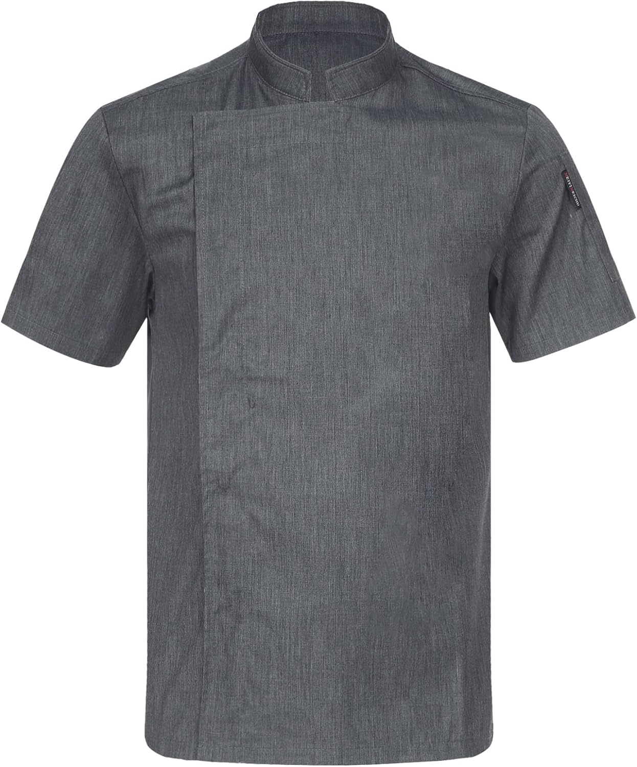 Loodgao Adult Mens Short Sleeve Chef Coat Solid Color Kitchen Cook Uniform Jacket Canteen Bakery Chef Shirts