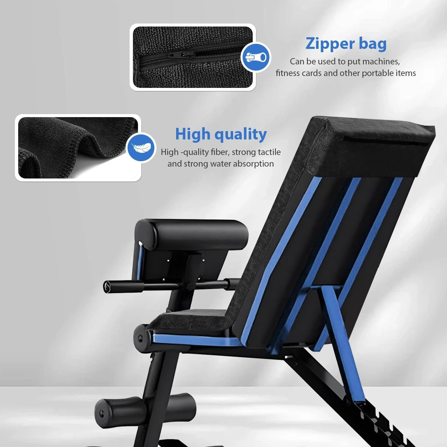 Fitness Towel, 135 X 50 Cm, Sports Towel, Suitable for Fitness Training and Sports, Microfibre, Absorbent and Soft Gym Towels, with Zip Pocket (1, Black)