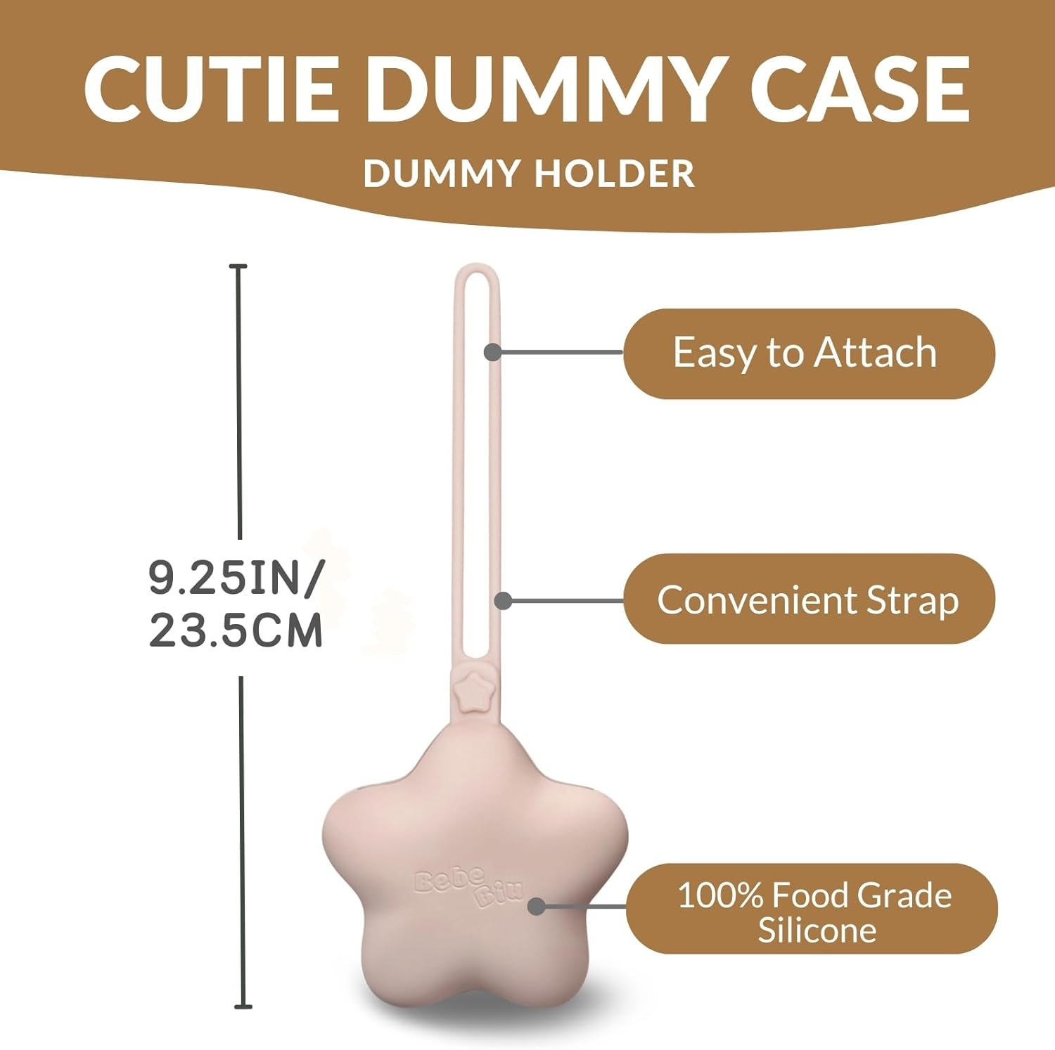 Bebebiu 2 Pack Pacifier Holder Case - Cute Portable Silicone Pacifier Storage Case for On-The-Go, Travel & Nursery - Ideal for Moms & Babies (Cream/Sage) - Blush/Pale Mauve image number 3