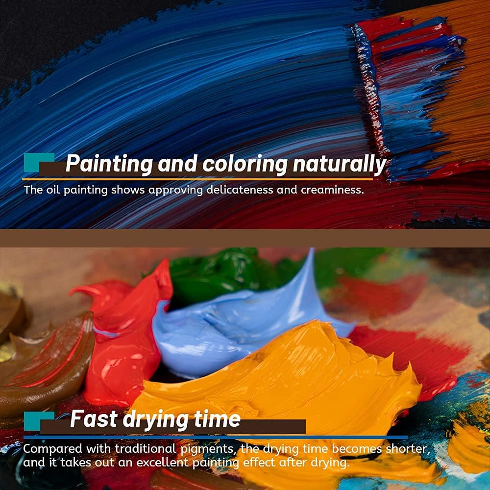 Paul Rubens Oil Paint, 20 Bright Oil Colors with High Saturation, 50Ml Large Capacity Tubes, Faster Drying Time with Creamy Texture and Consistency for Artists, Students, Beginners - 50 Ml X 12 Colours image number 4