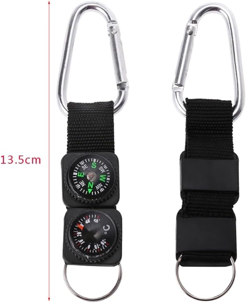 3In1 Compass Thermometer Outdoor Hiking Tactical Survival Carabiner Key image number 1