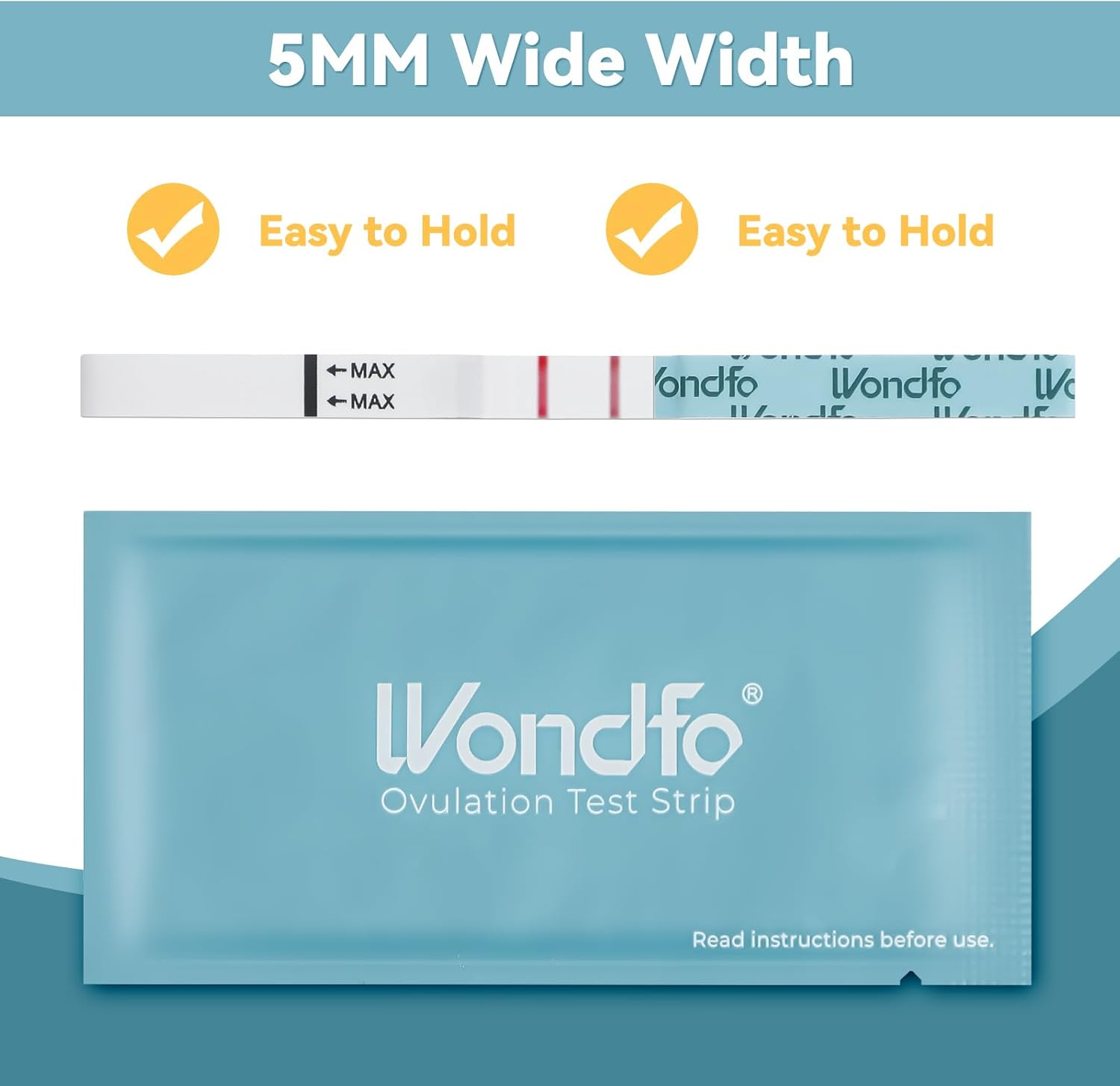 Wondfo Ovulation Test Strips, 25 Pack, Fertility Predictor Kit with Urine Cups, 5MM Width image number 2