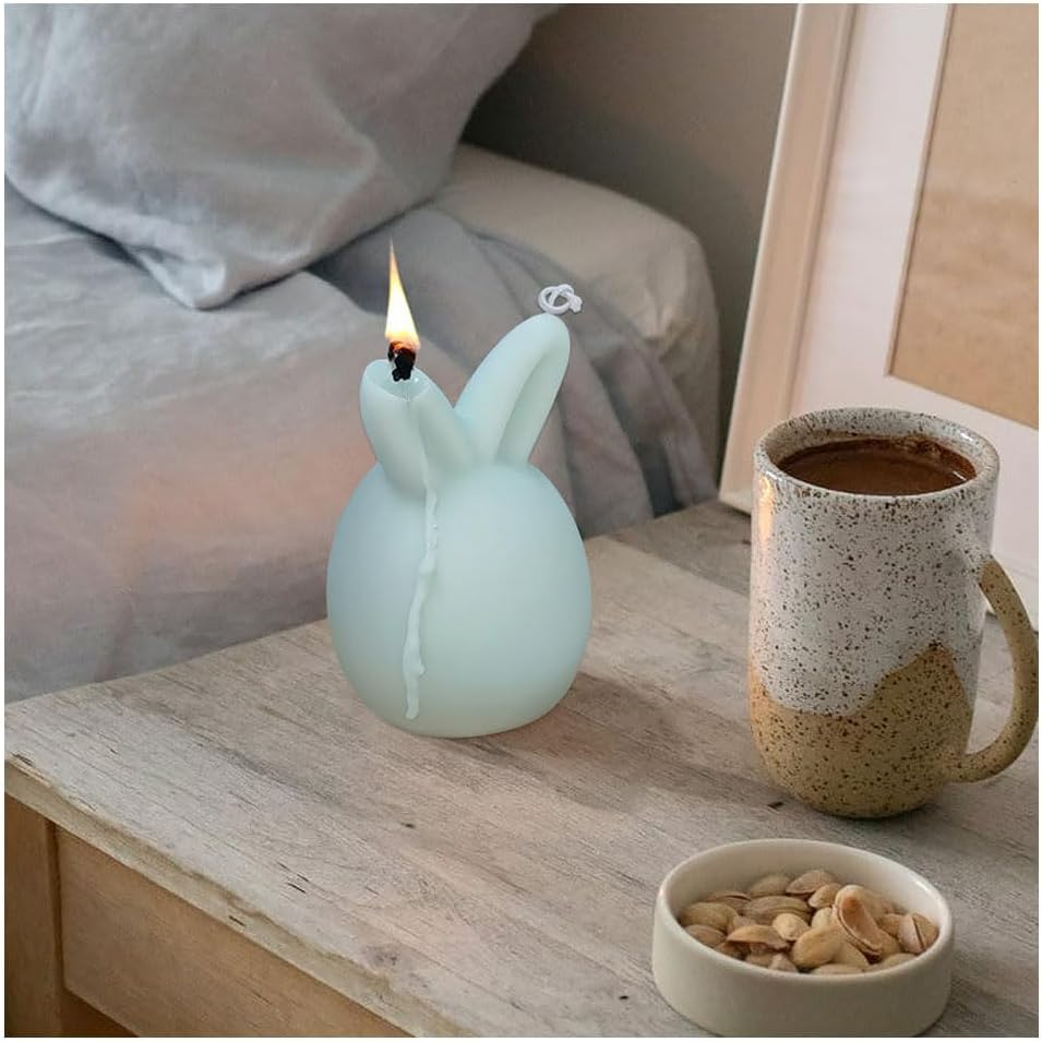 2 Pcs Rabbit Candle Mould,Easter Rabbit & Soap Silicone Mold,Bunny for Cake Decorating,Easter Decorating,Candle Crafts,Clay Art Craft Home Decor image number 6