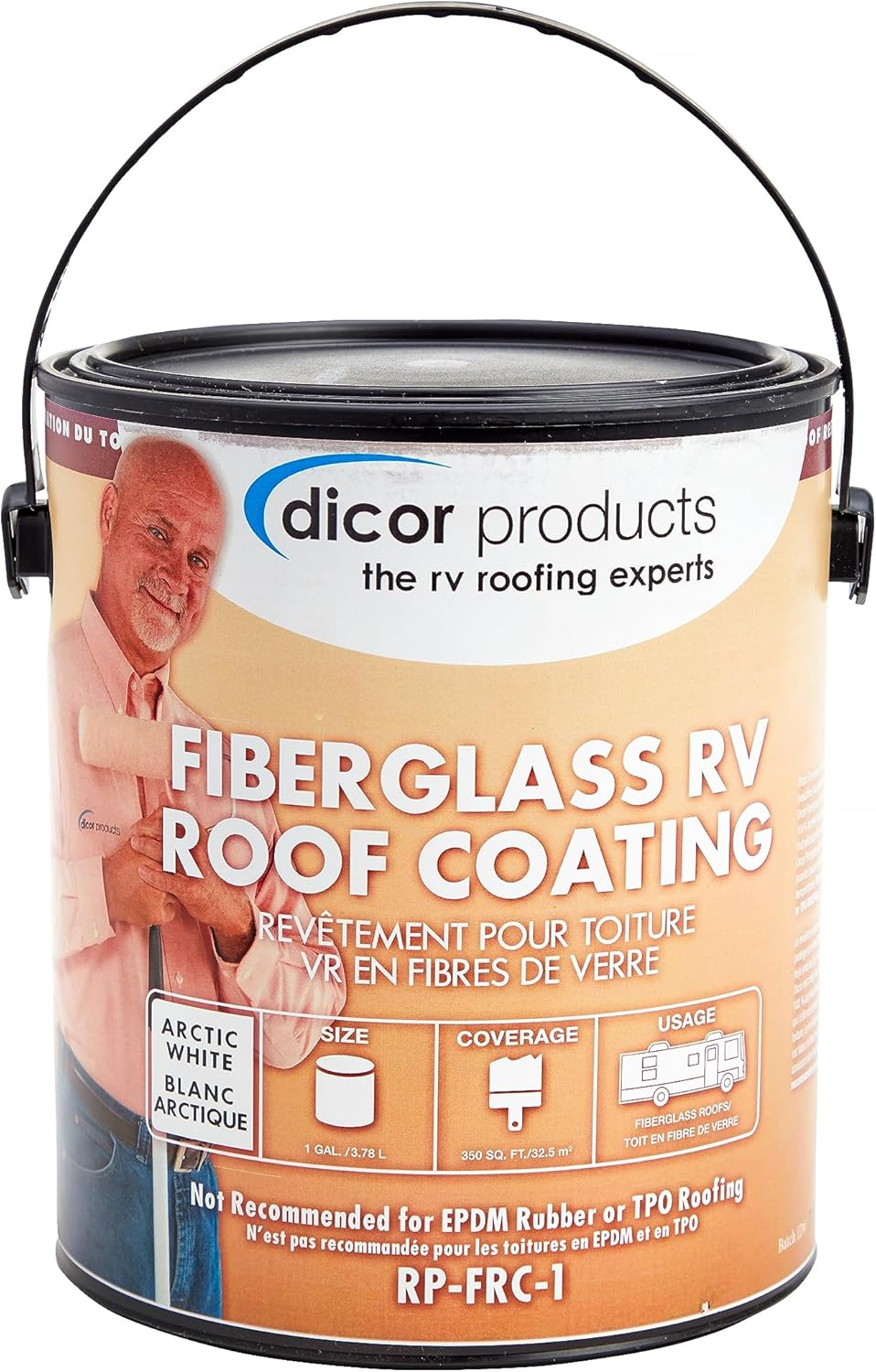 Dicor RP-FRC-1 Fiberglass RV Roof Coating System - White, 1 Gallon image number 6