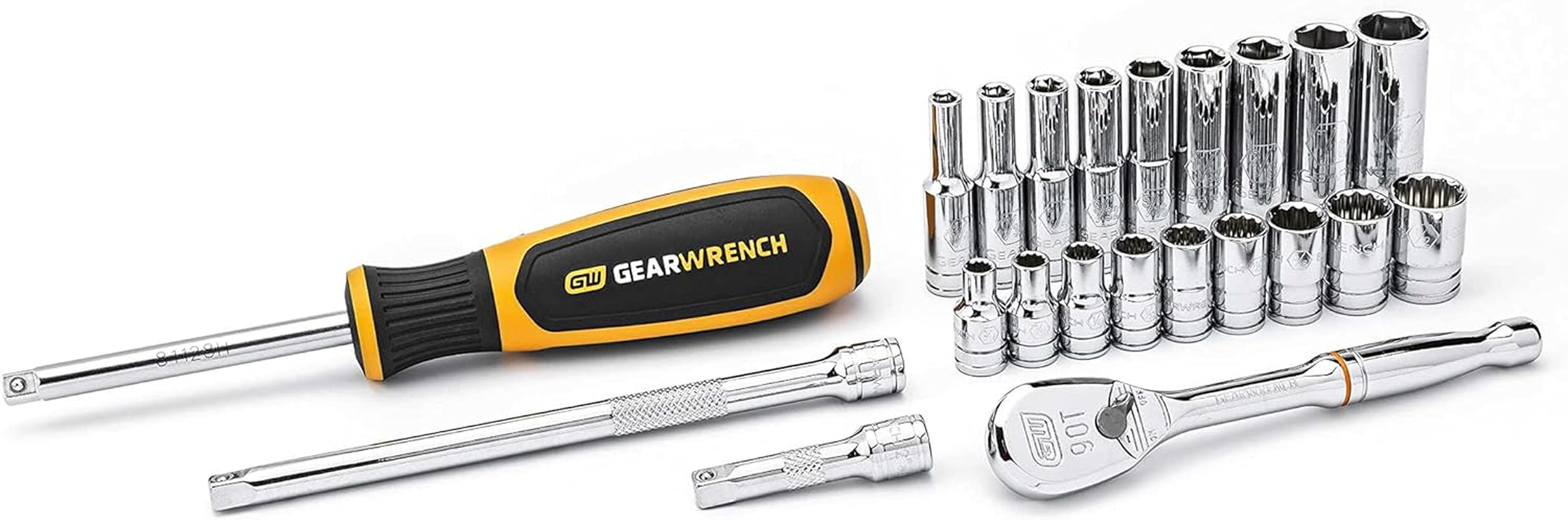 GEARWRENCH 26 Pc. 1/4" Drive 12 Pt. Standard Mechanics Tool Set, SAE - 80313 image number 5