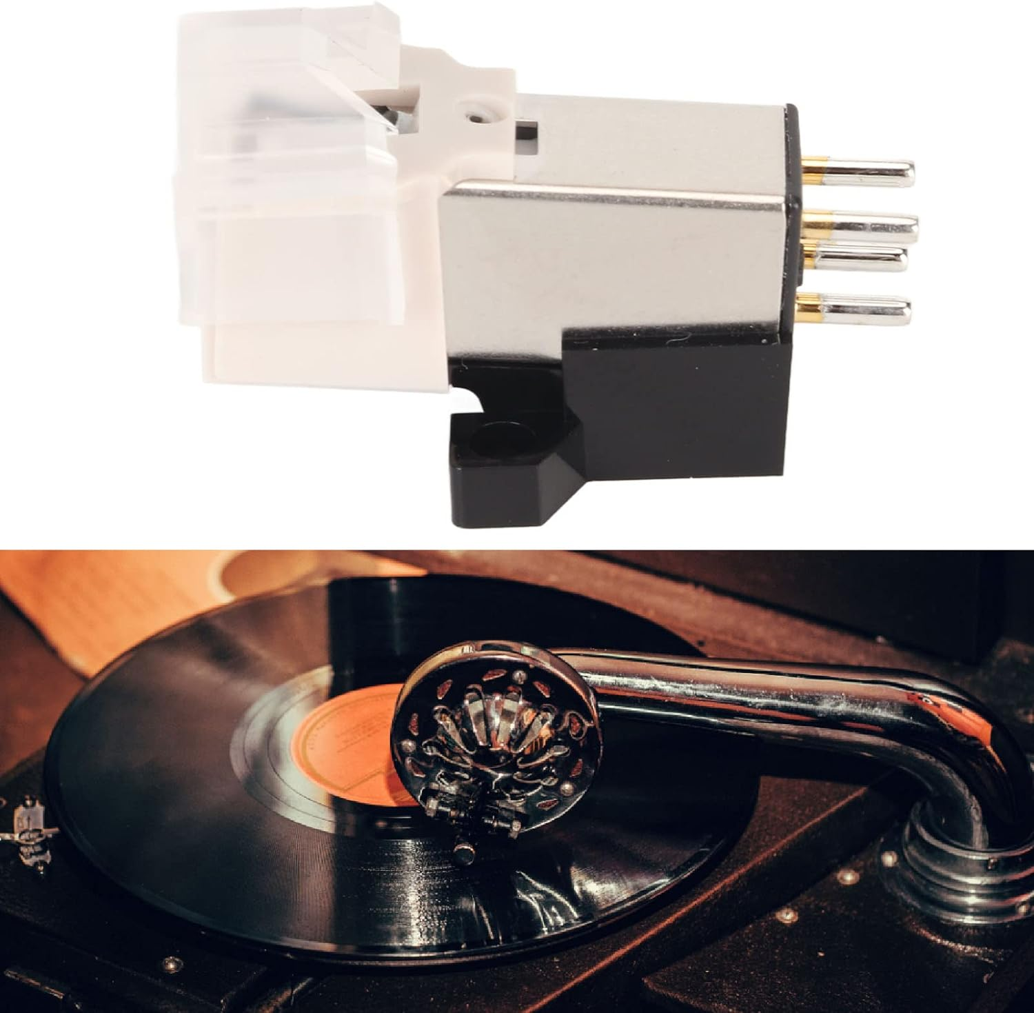 AT-3600L Magnetic Cartridge Stylus, LP Magnetic Cartridge Stylus with LP Needle, High Accuracy Replacement Magnet Turntable Cartridge for Turntable Record Player image number 5