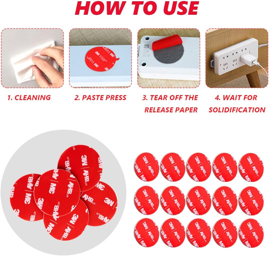 Pack of 20 Double-Sided Replacement Adhesive Pads, Compatible with Needit Park Lite Parking Disc, 3M Heat Resistant Strong VHB Sticker Tape Parking Meter Adhesive Pad Set for Windscreen image number 2