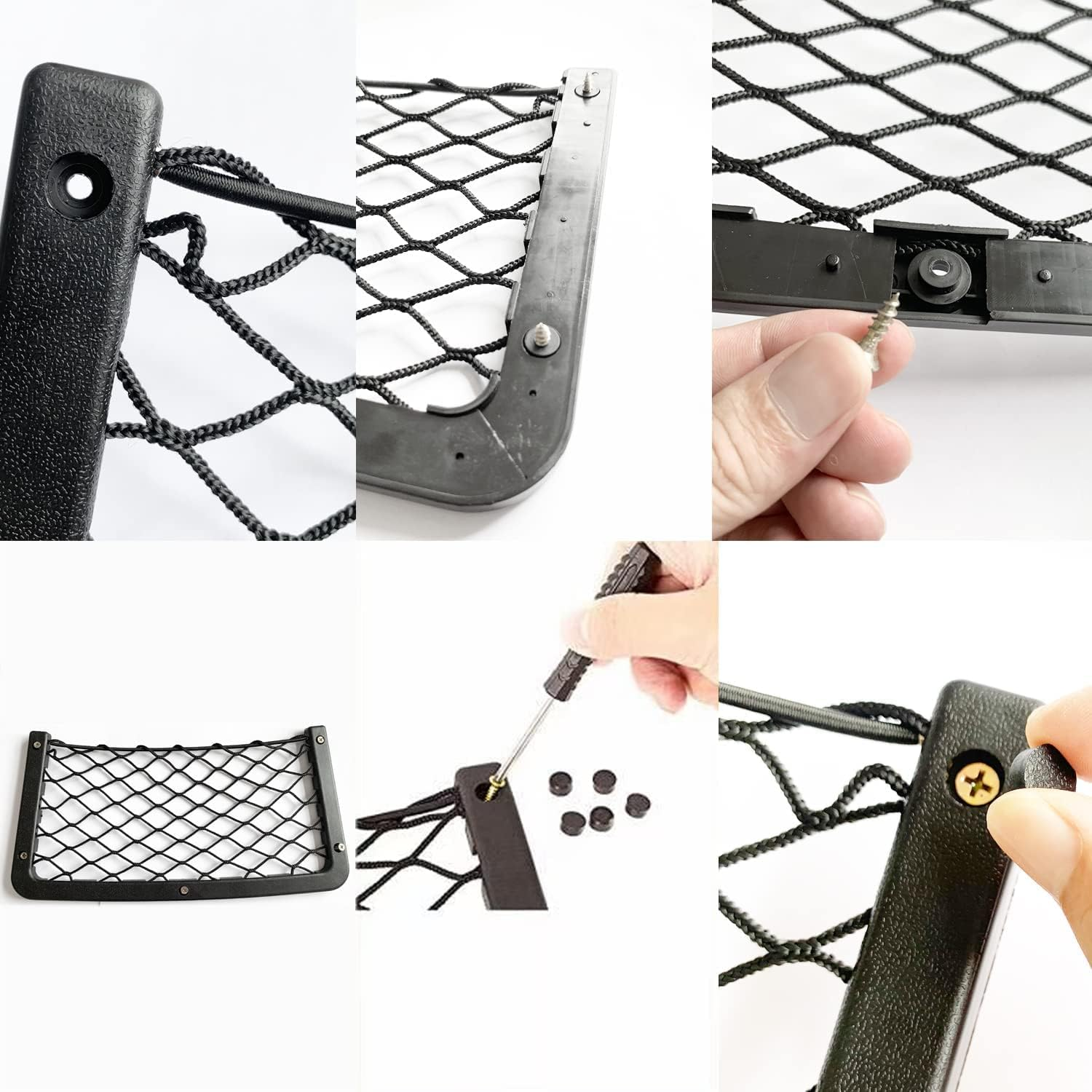 Storage Nets for Campervans, 3PCS Elastic Mesh Van Net Pocket with Hook for Caravan Motorhome Boat Storage Solutions Accessories image number 2