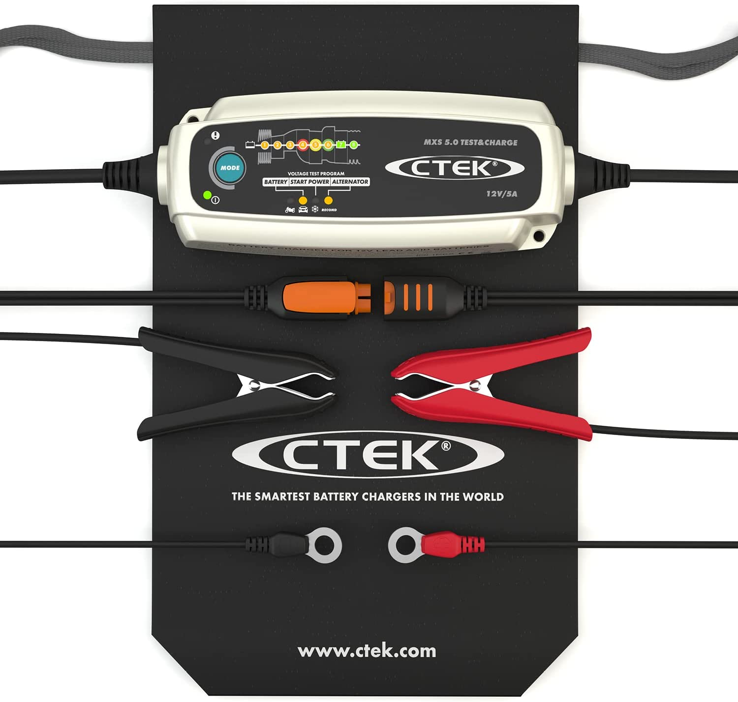 CTEK MXS 5.0 Test & Charge, Battery Charger 12V, Battery Tender Charger, Battery Maintainer, Truck and Car Charger, Battery and Alternator Tester with Reconditioning Mode and Snowflake Mode image number 3